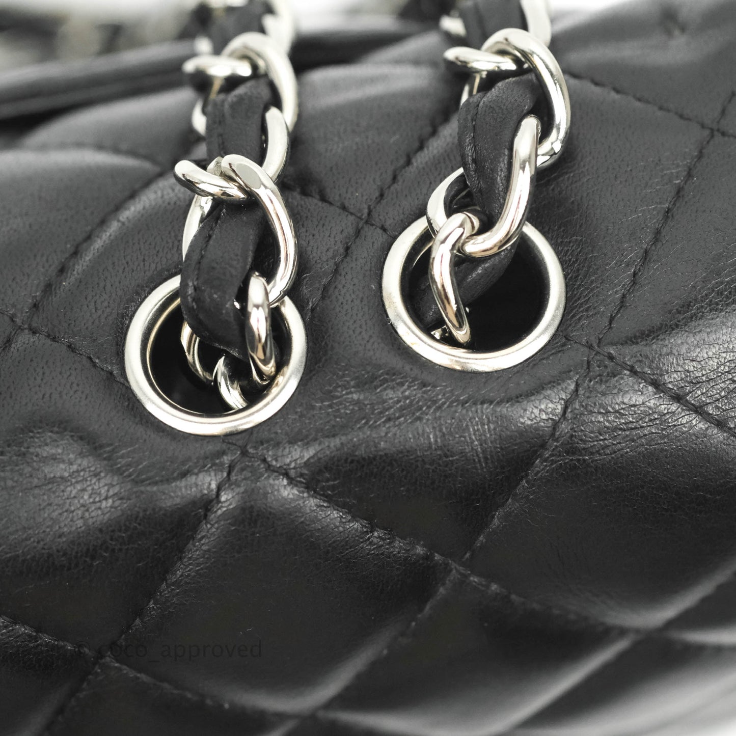 Chanel Jumbo Single Flap Black Lambskin Silver Hardware⁣⁣
