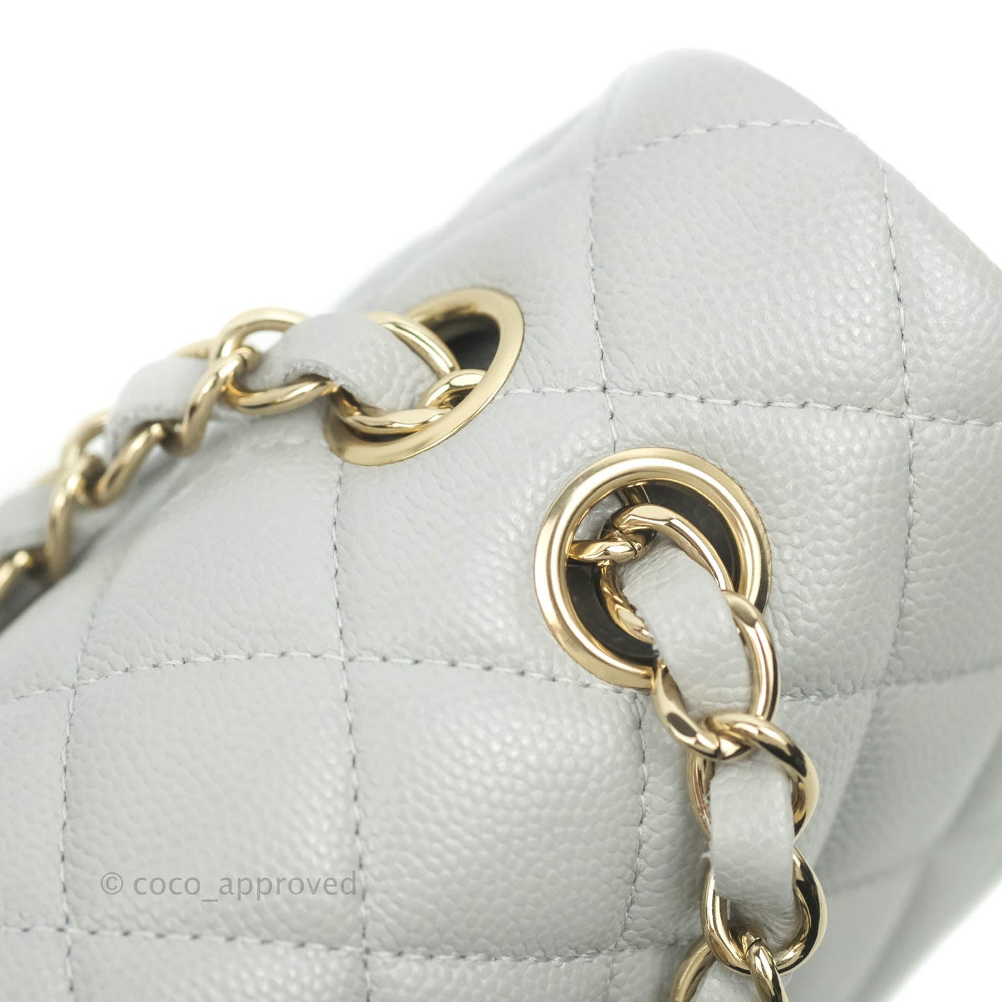 Chanel Classic M/L Medium Double Flap Grey Caviar Gold Hardware 21A