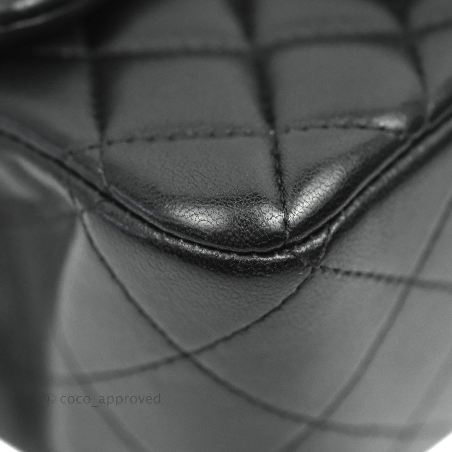 Chanel Mini Square Black Lambskin Silver Hardware
