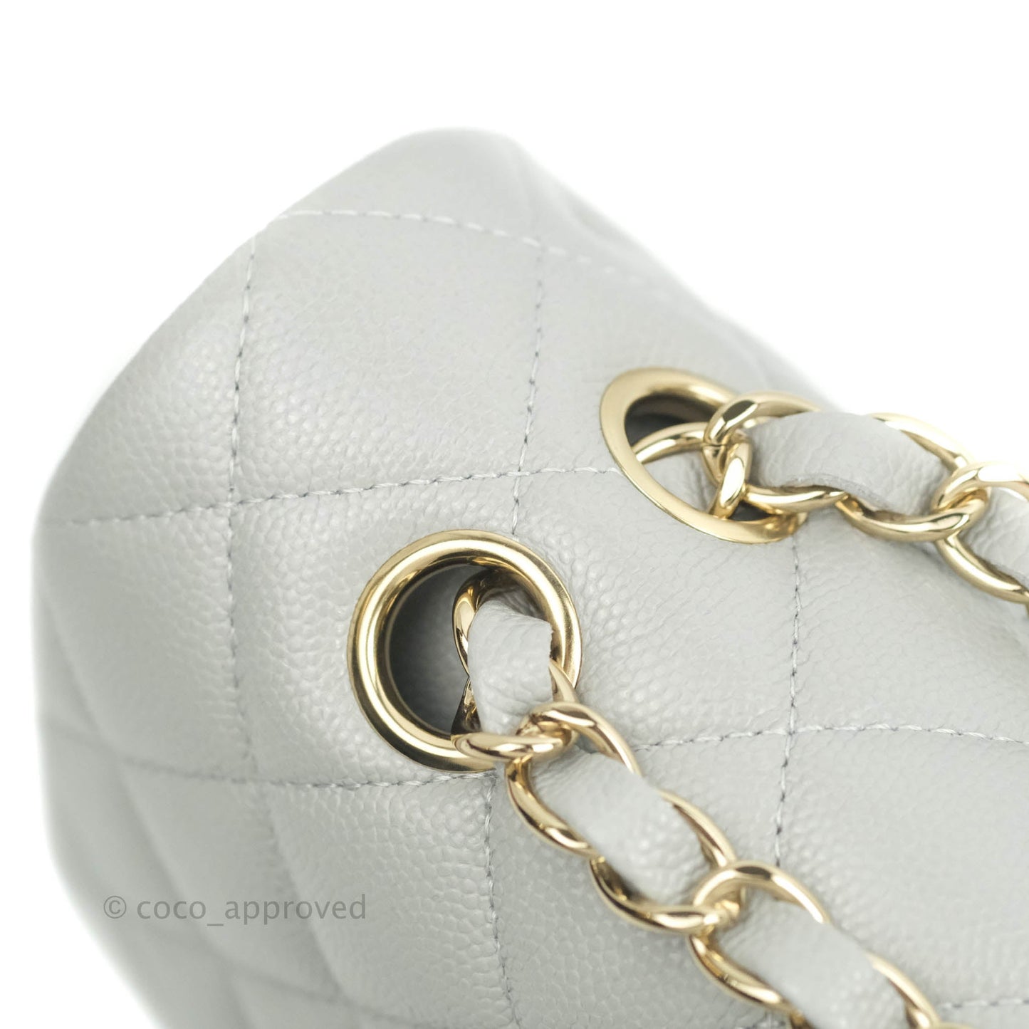 Chanel Classic M/L Medium Double Flap Grey Caviar Gold Hardware 21A