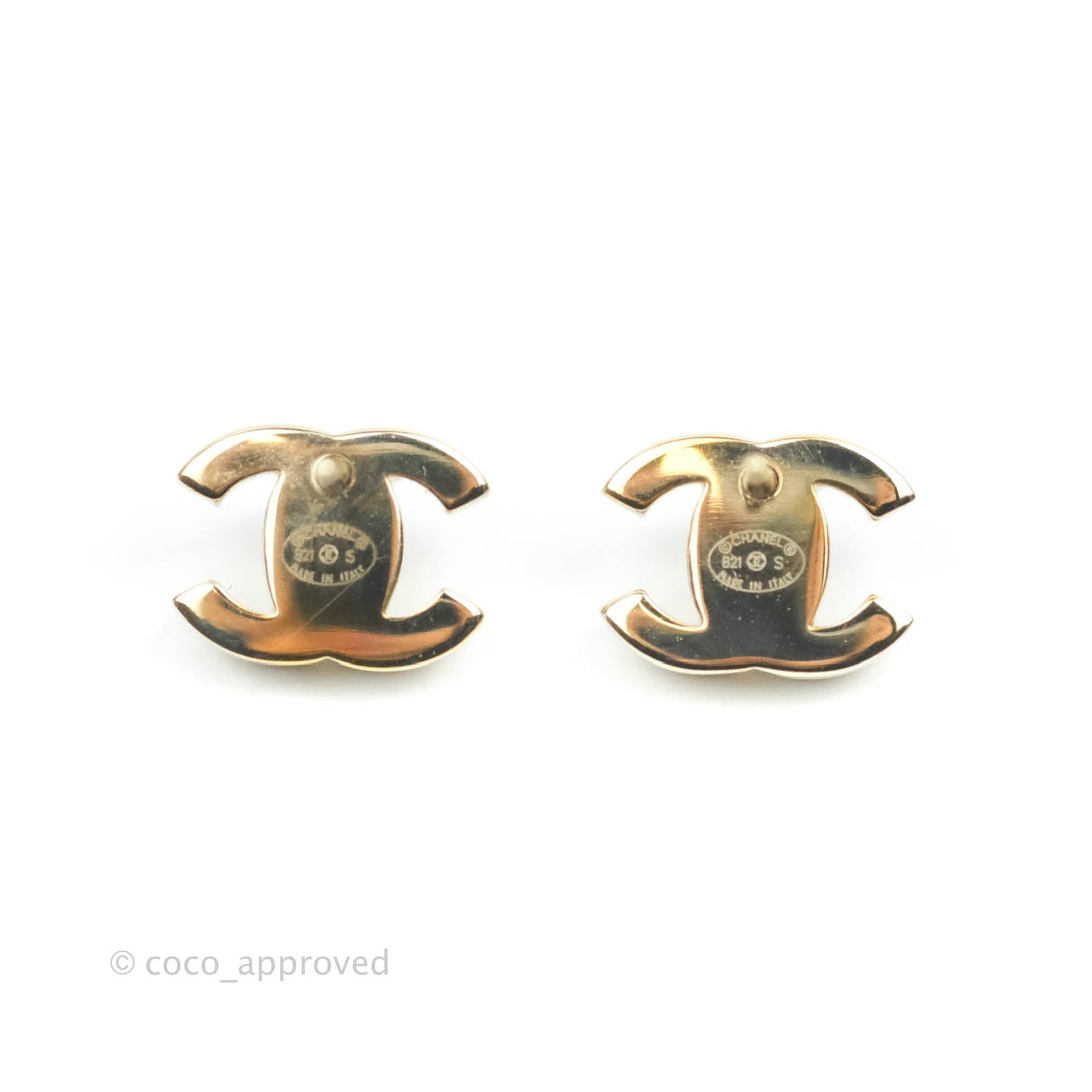 Chanel CC Turn Lock Earrings Gold Tone 21S