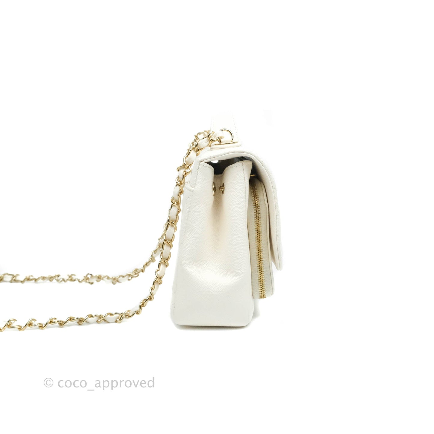 Chanel Quilted Medium Business Affinity Flap White Caviar Gold Hardware