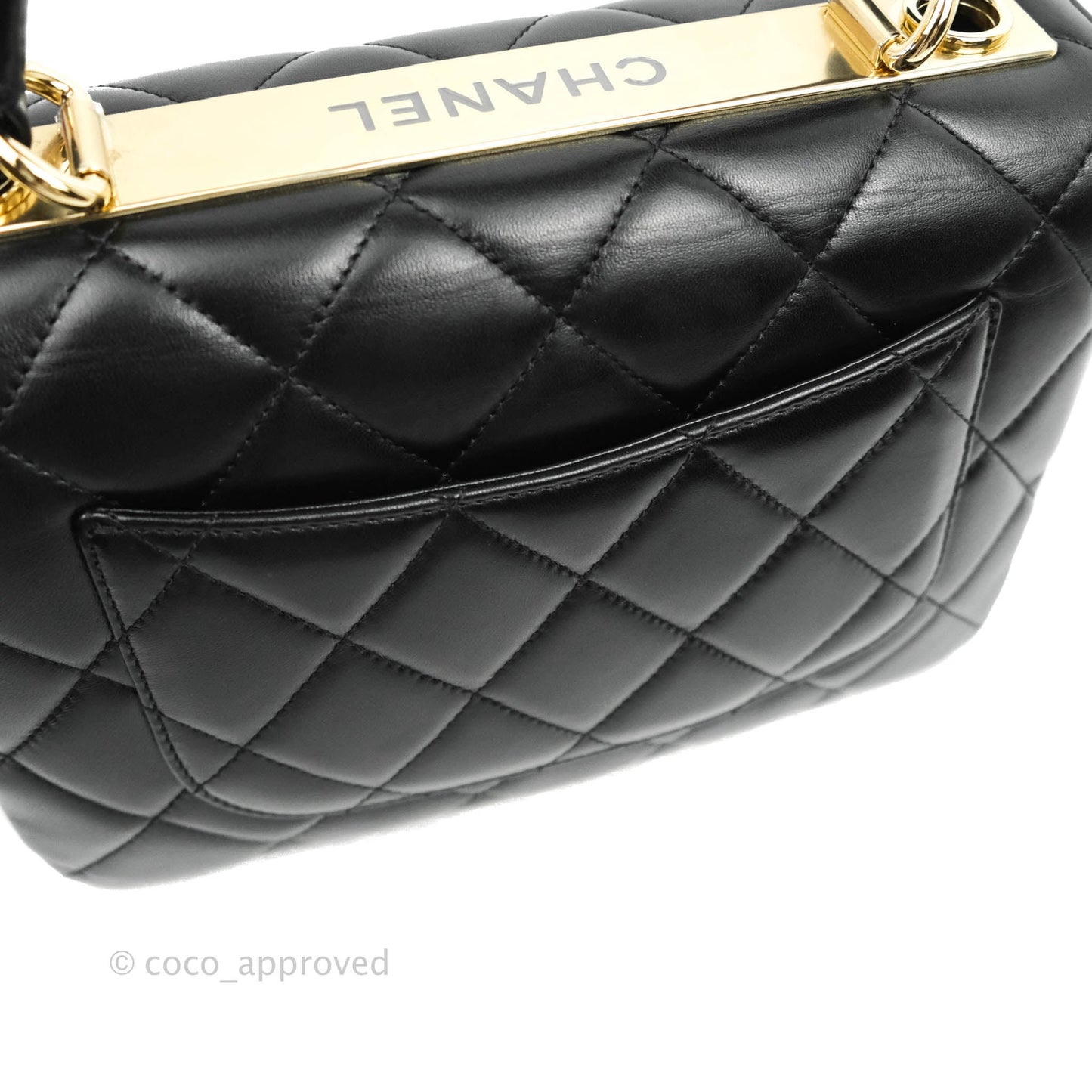 Chanel Small Trendy CC Black Lambskin Gold Hardware