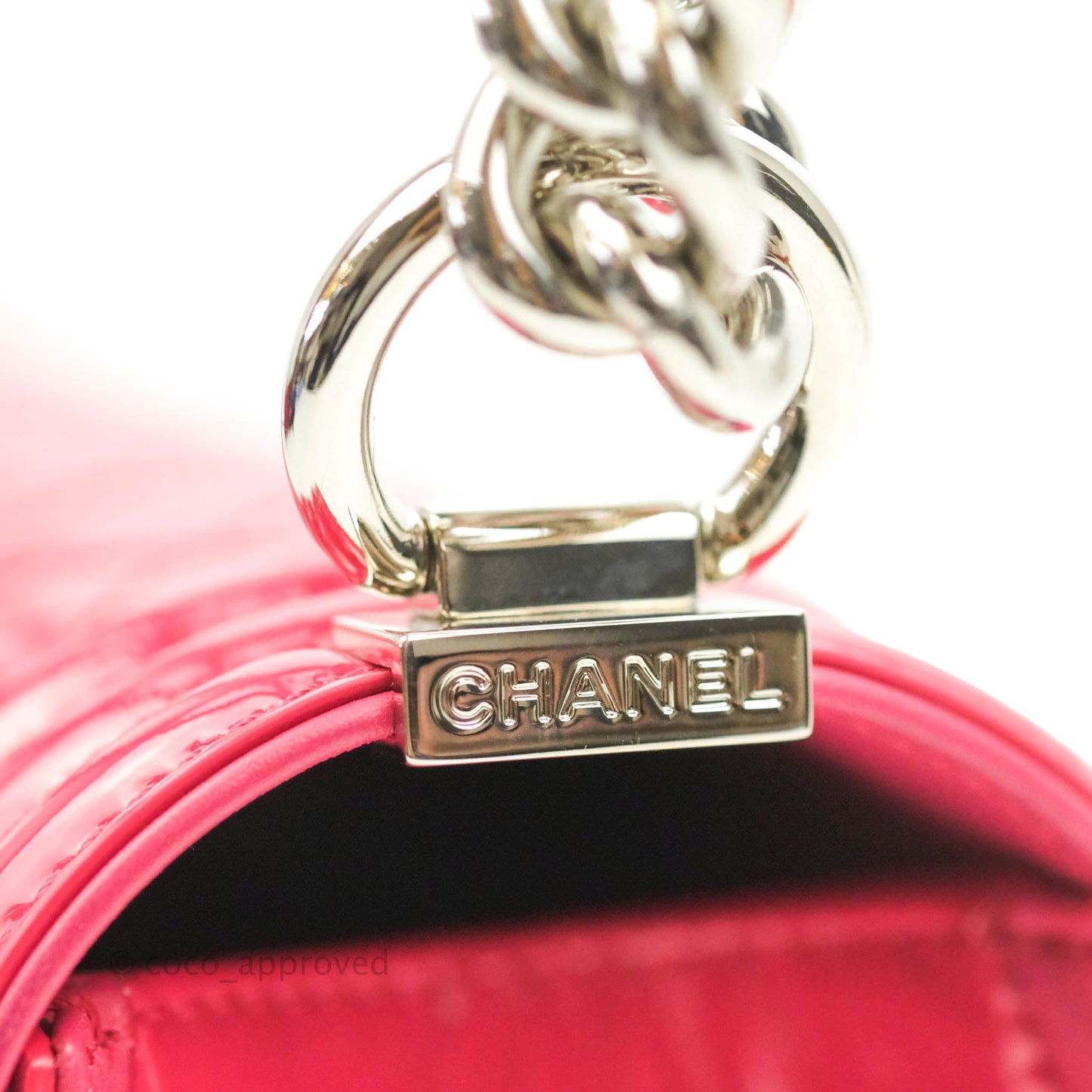 Chanel Quilted Medium Boy Bag Pink Patent Pink & Silver Hardware