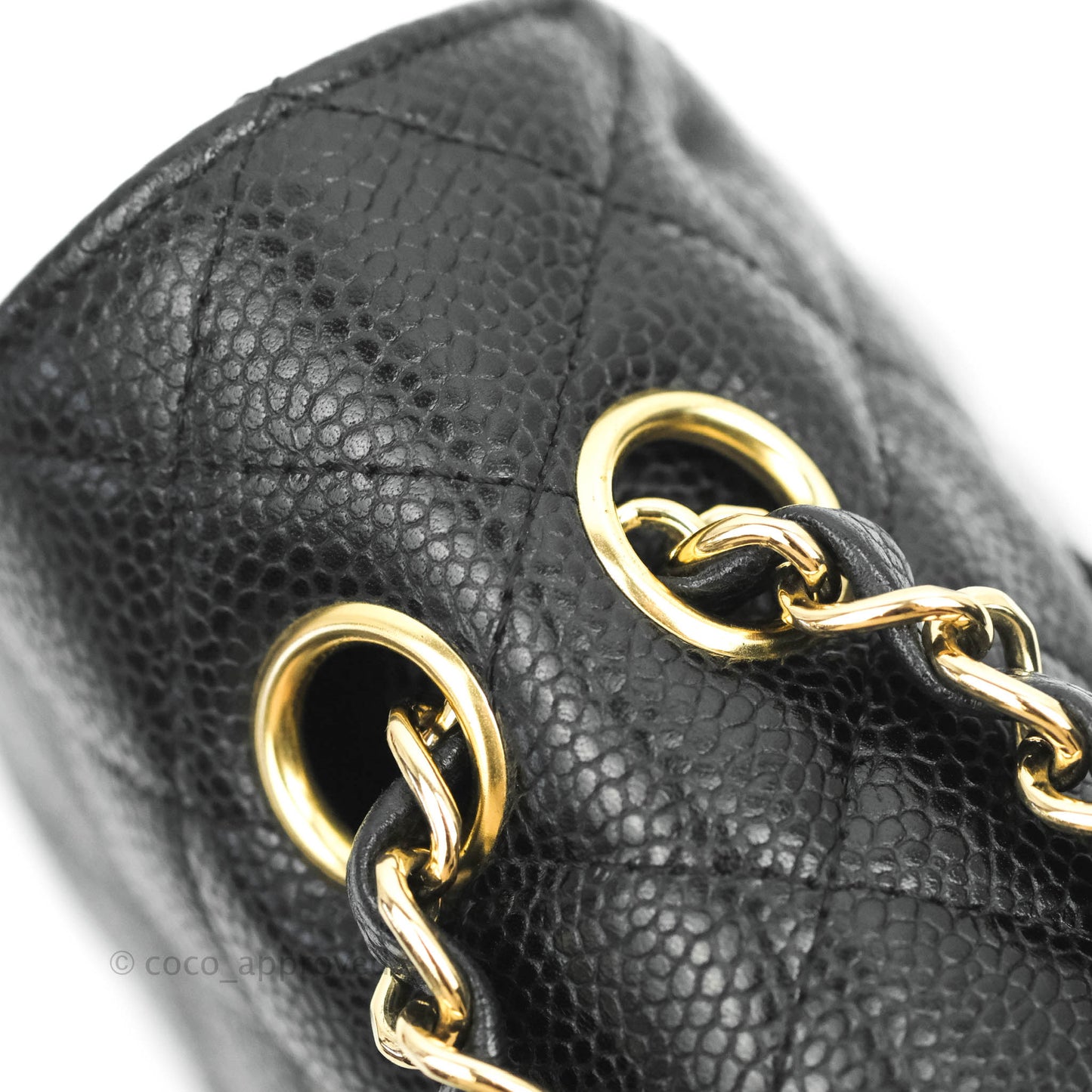 Chanel Classic M/L Medium Double Flap Black Caviar 24K Gold Hardware