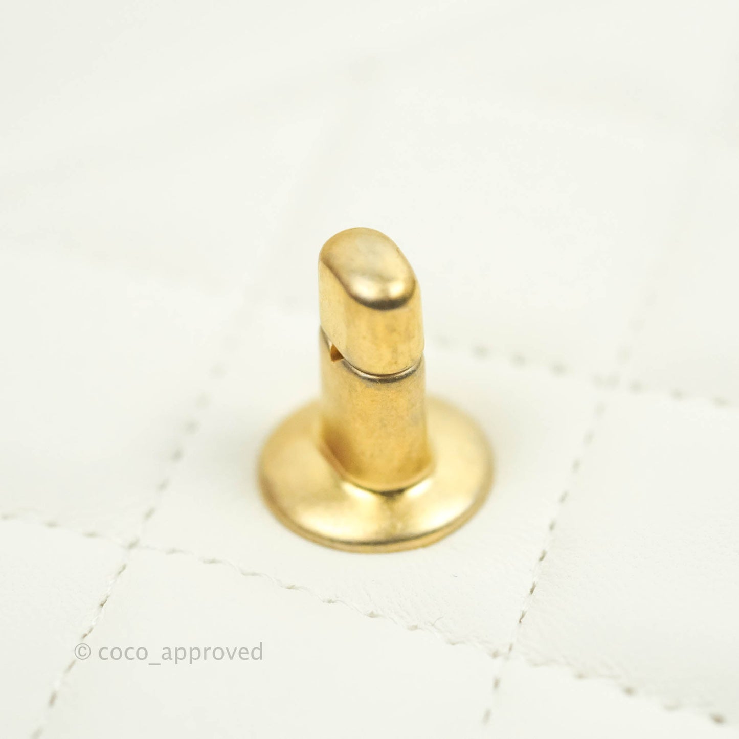 Chanel Quilted Pearl Crush Wallet on Chain WOC White Lambskin Aged Gold Hardware