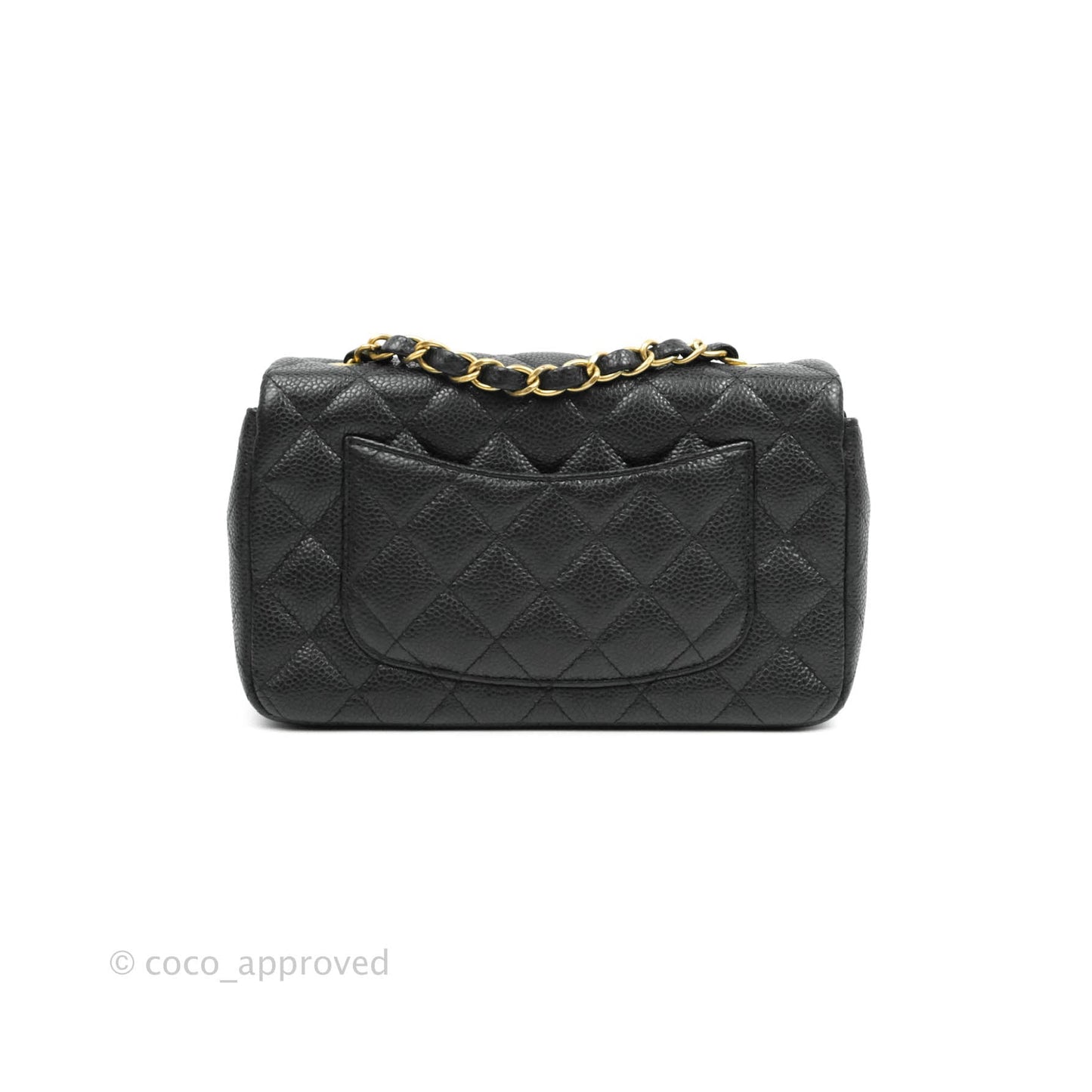 Chanel Quilted Mini Rectangular Black Caviar Gold Hardware