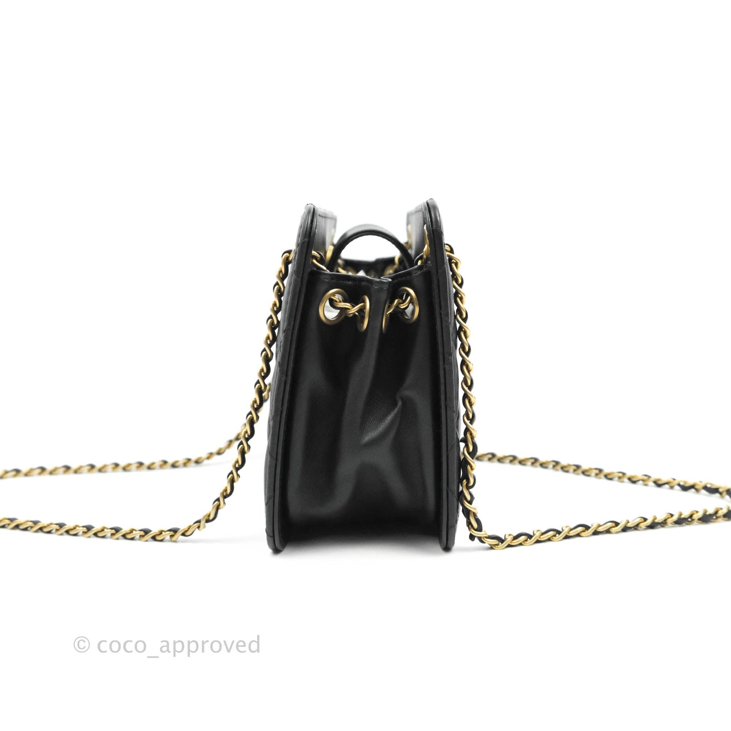 Chanel Small Accordion Tote Bag Black Calfskin Gold Hardware