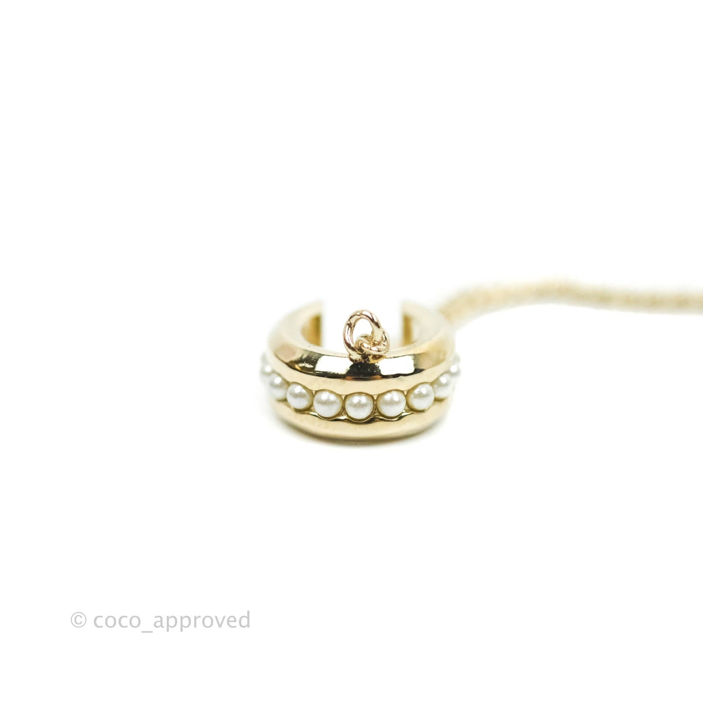 Chanel Pearl CC Clip-on Earrings Gold Tone 21V