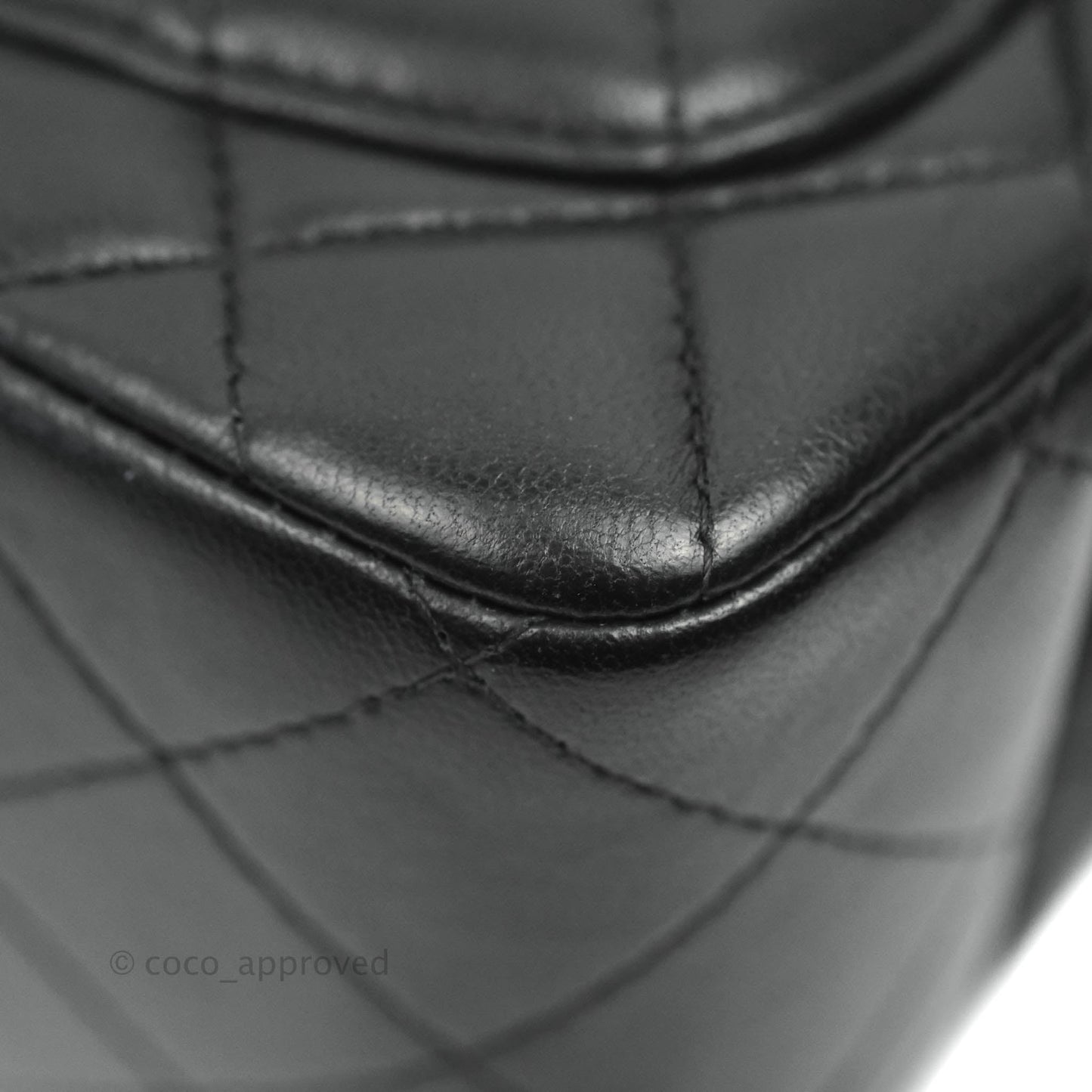 Chanel Mini Square Black Lambskin Silver Hardware