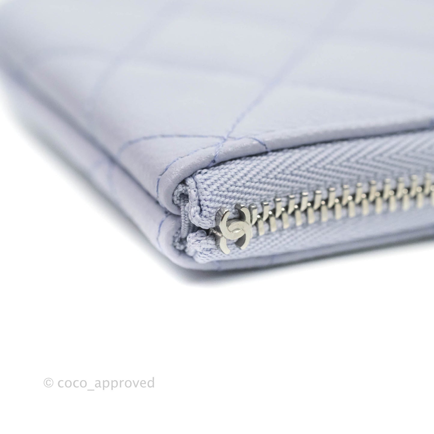 Chanel Quilted Mini O Case Lilac Caviar Silver Hardware 21K