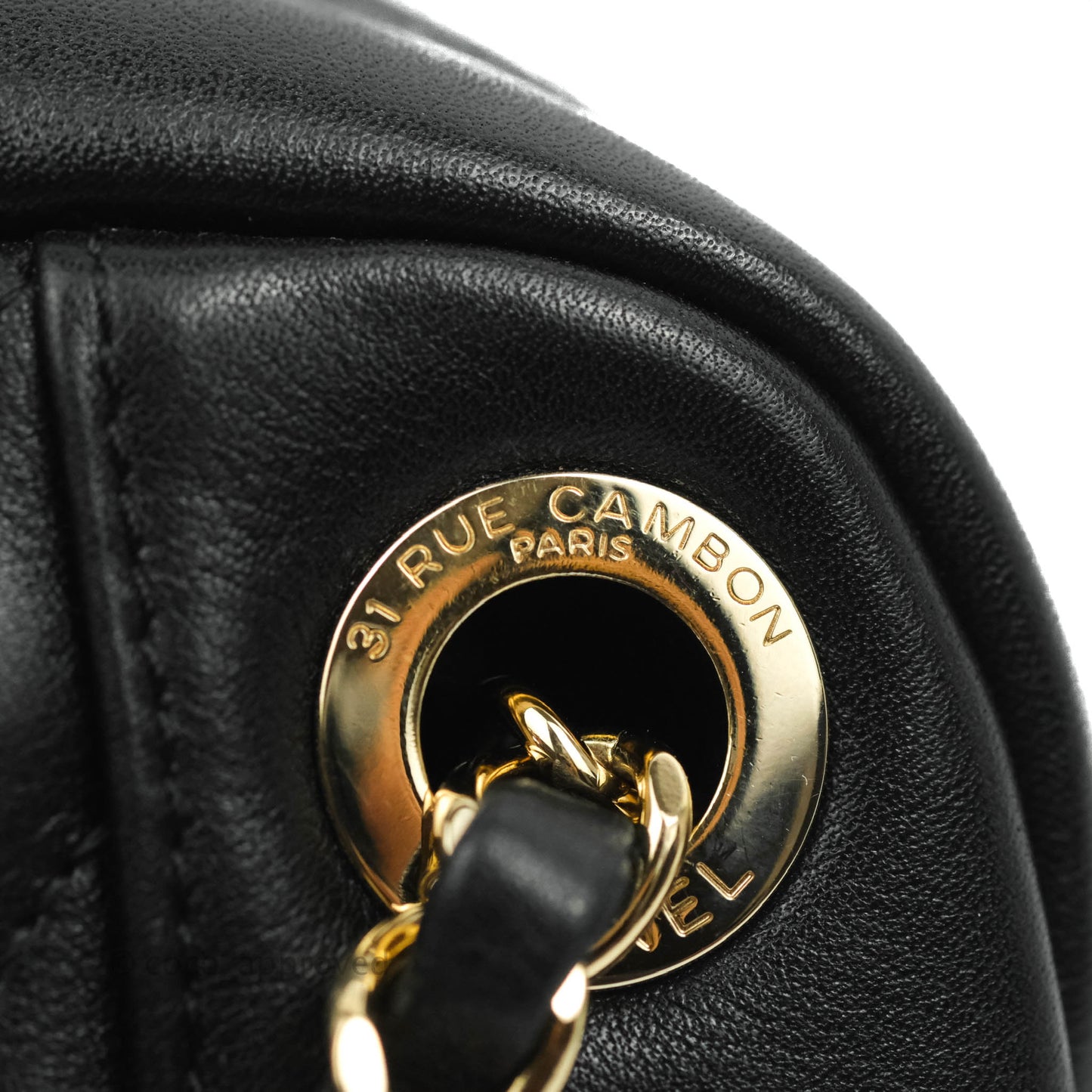 Chanel Daily Chevron Camera Case Black Calfskin Gold Hardware