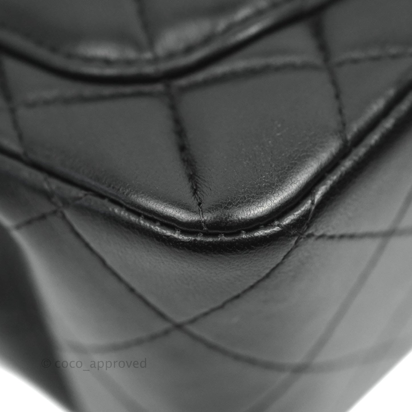 Chanel Mini Square Black Lambskin Silver Hardware