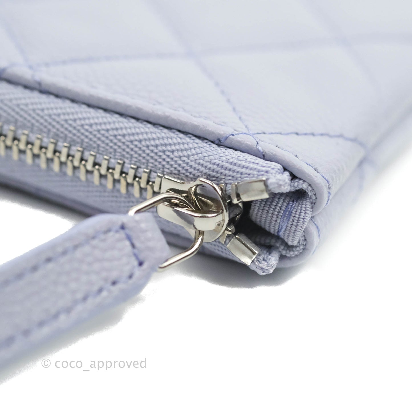 Chanel Quilted Mini O Case Lilac Caviar Silver Hardware 21K
