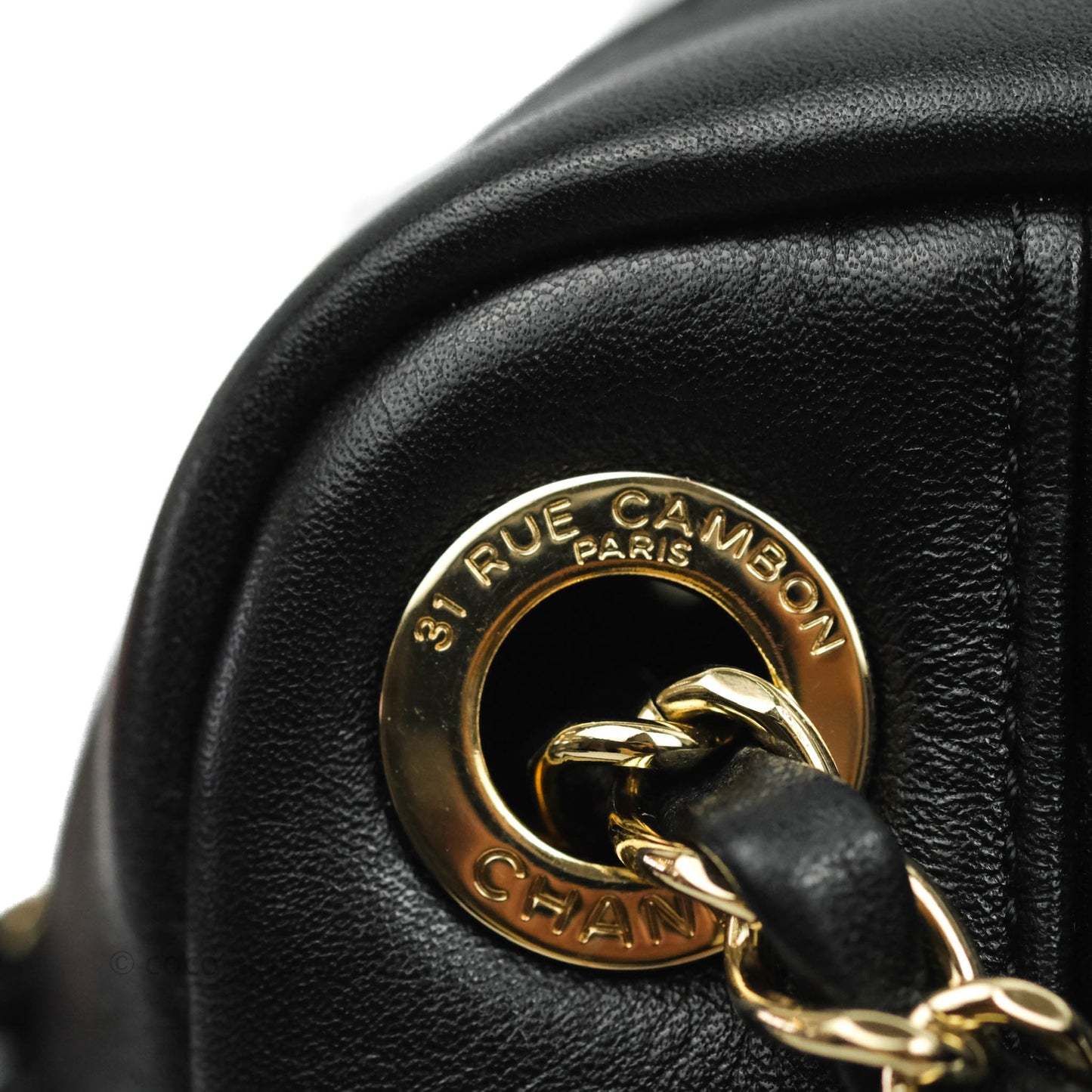 Chanel Daily Chevron Camera Case Black Calfskin Gold Hardware