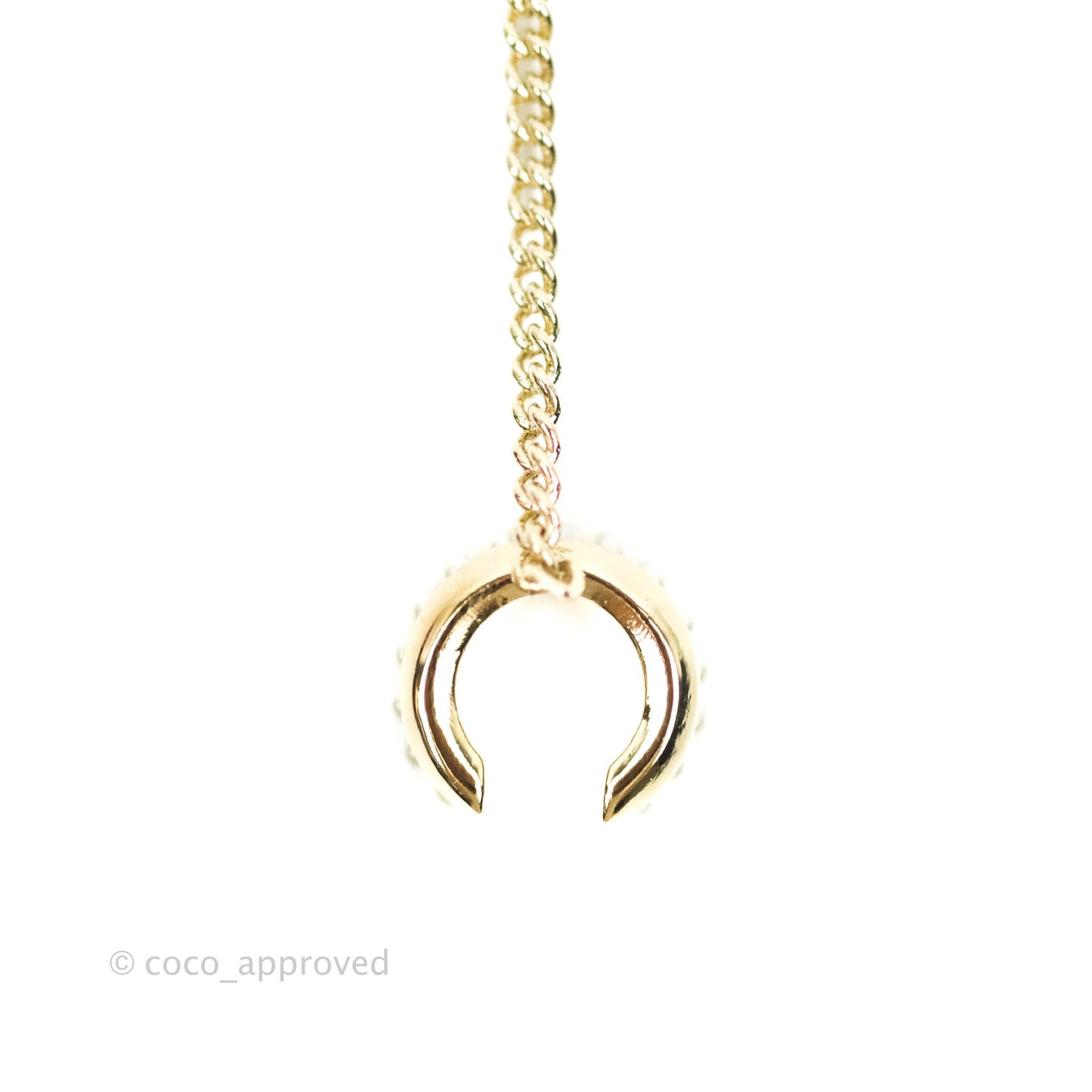 Chanel Pearl CC Clip-on Earrings Gold Tone 21V