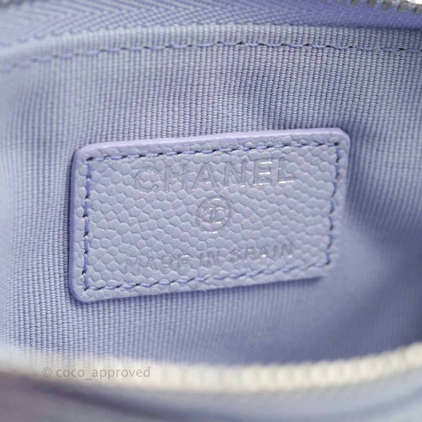 Chanel Quilted Mini O Case Lilac Caviar Silver Hardware 21K