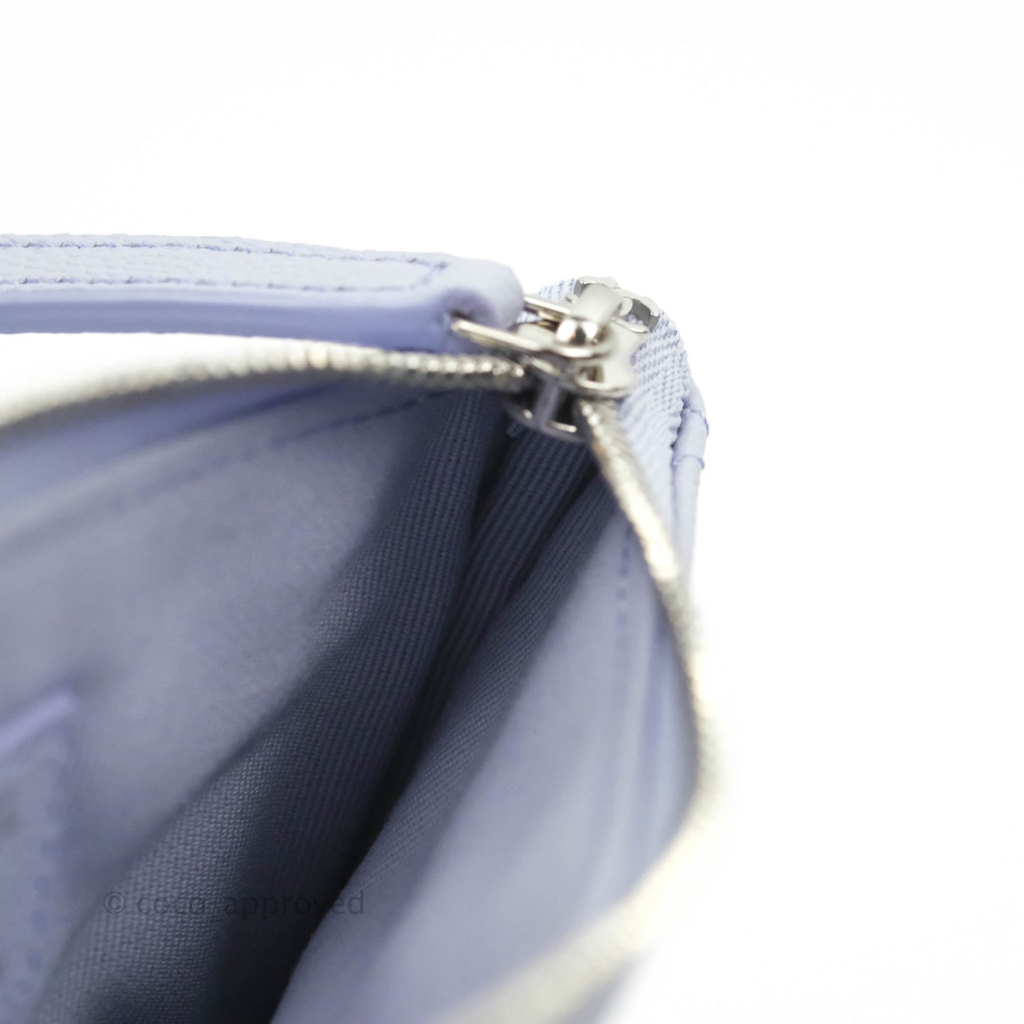 Chanel Quilted Mini O Case Lilac Caviar Silver Hardware 21K