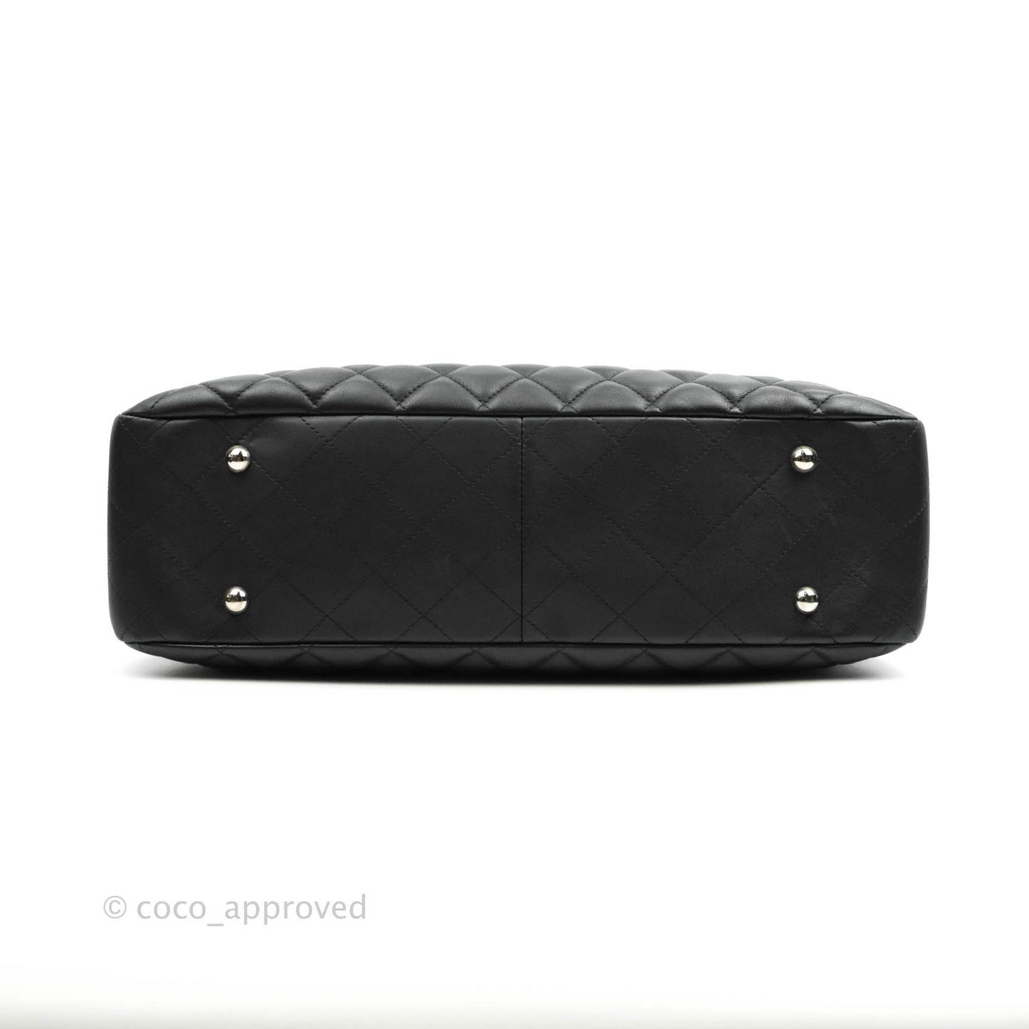 Chanel Quilted Timeless Tote Black Calfskin Silver Hardware