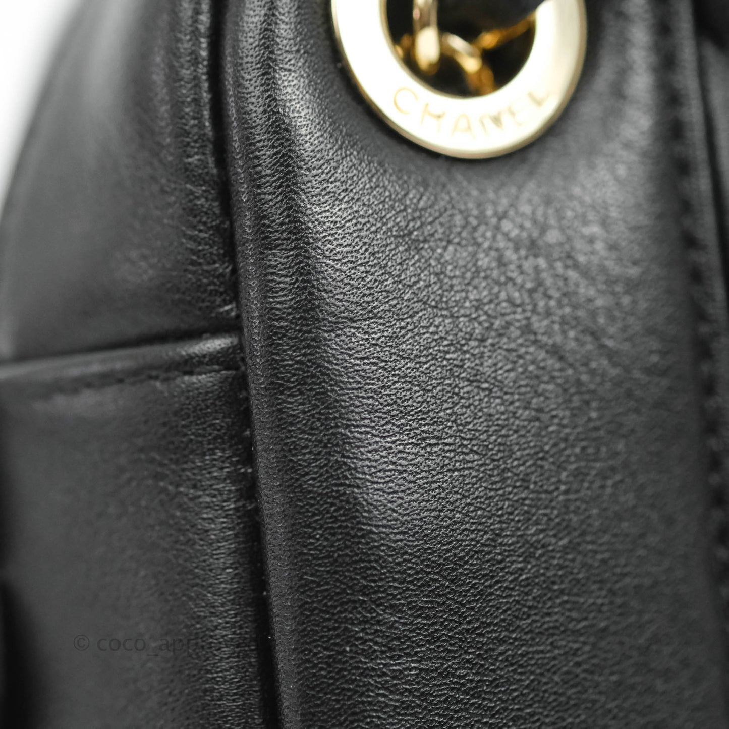 Chanel Daily Chevron Camera Case Black Calfskin Gold Hardware