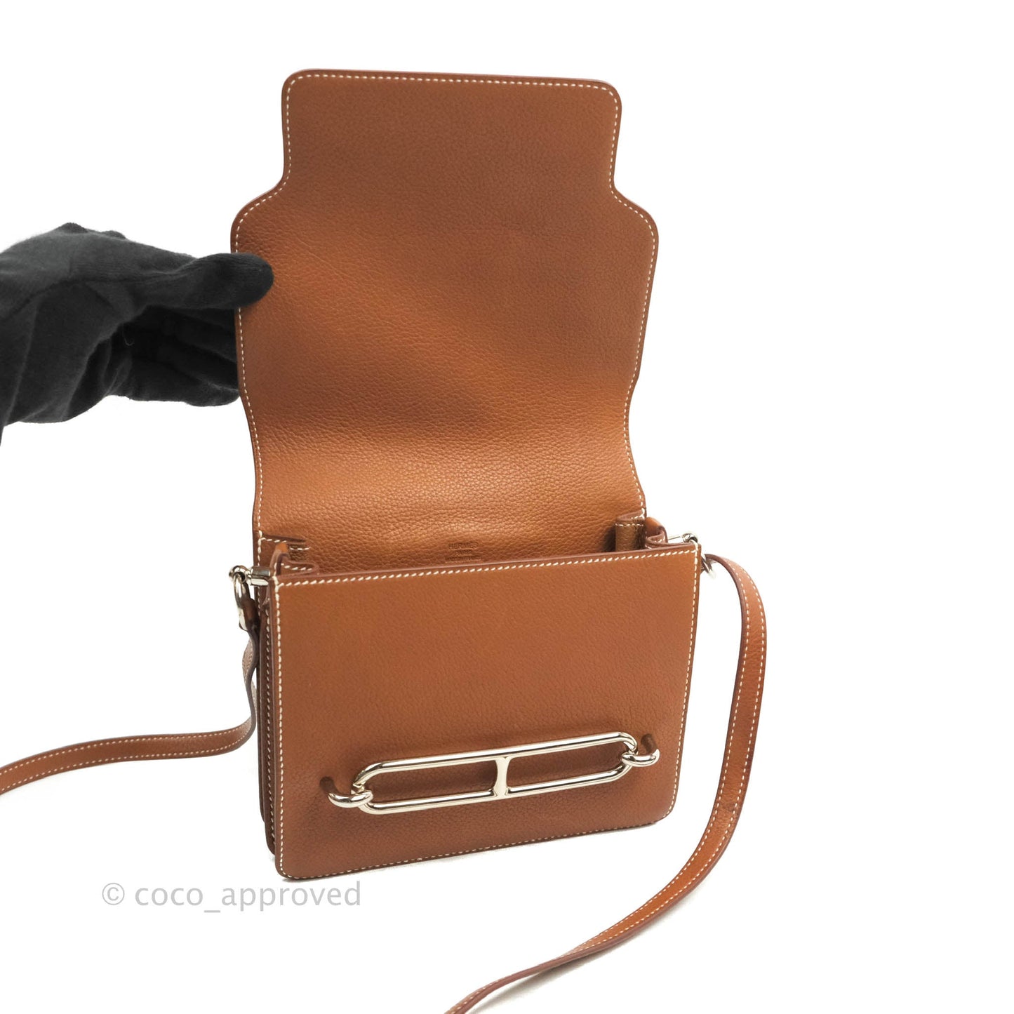 Hermès Roulis Mini 18 Fauve Barenia Palladium Hardware