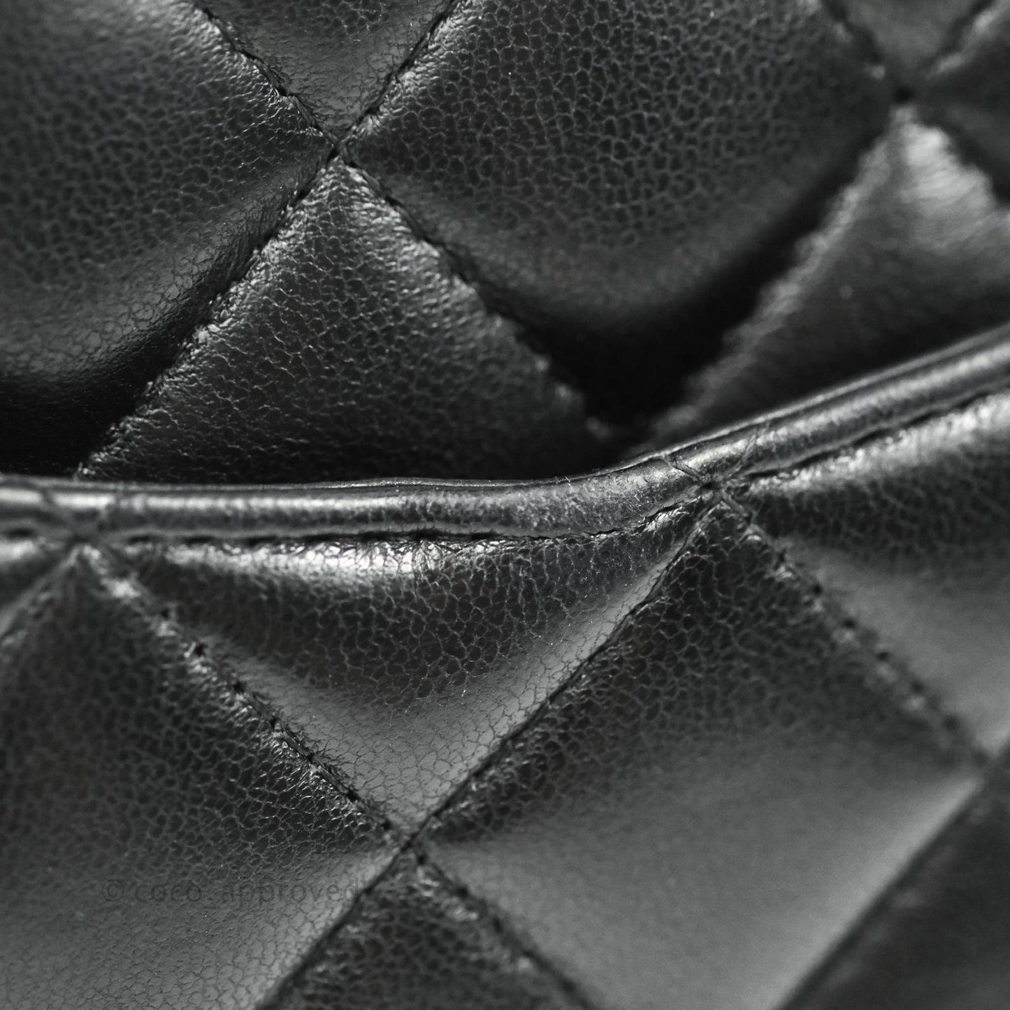 Chanel Mini Square Black Lambskin Silver Hardware