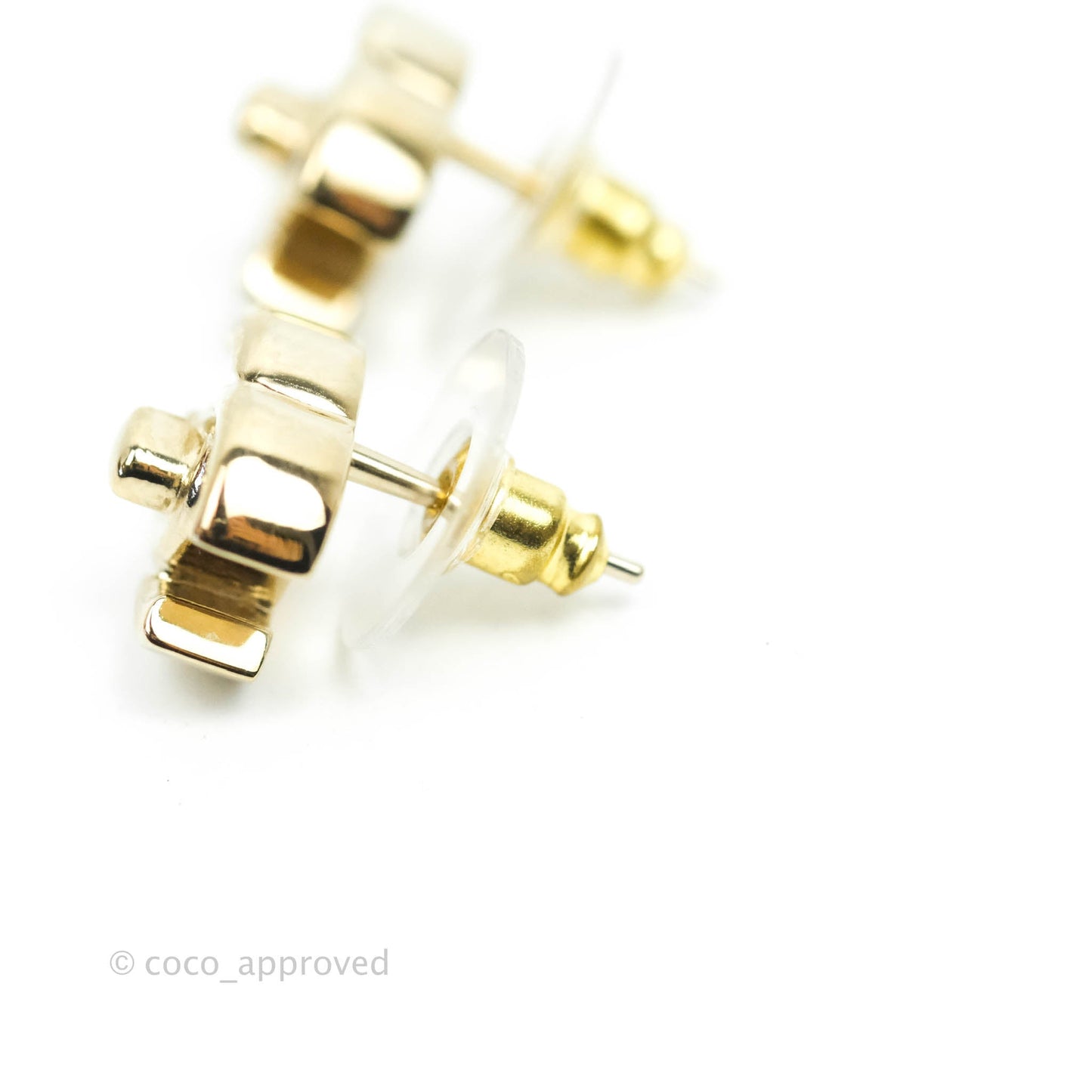Chanel CC Turn Lock Earrings Gold Tone 21S