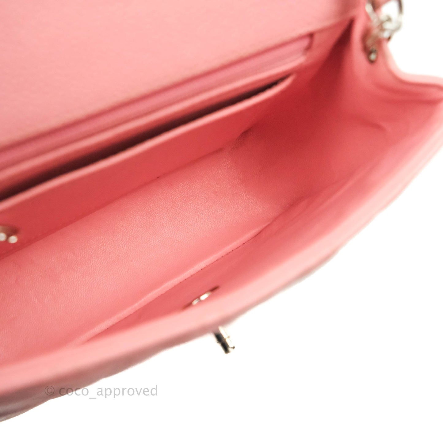 Chanel Quilted Vintage Mini Square Flap Pink Caviar Silver Hardware