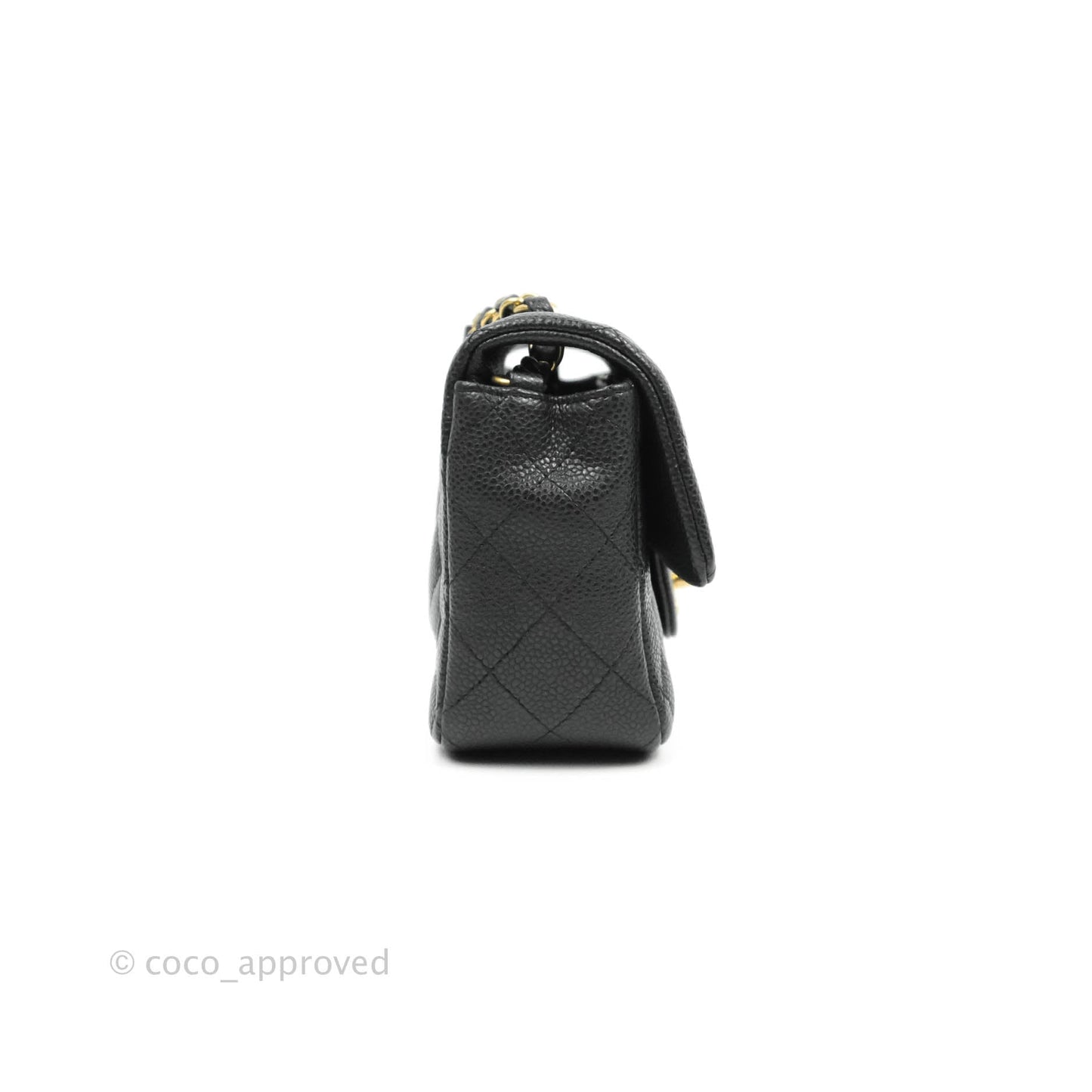 Chanel Quilted Mini Rectangular Black Caviar Gold Hardware