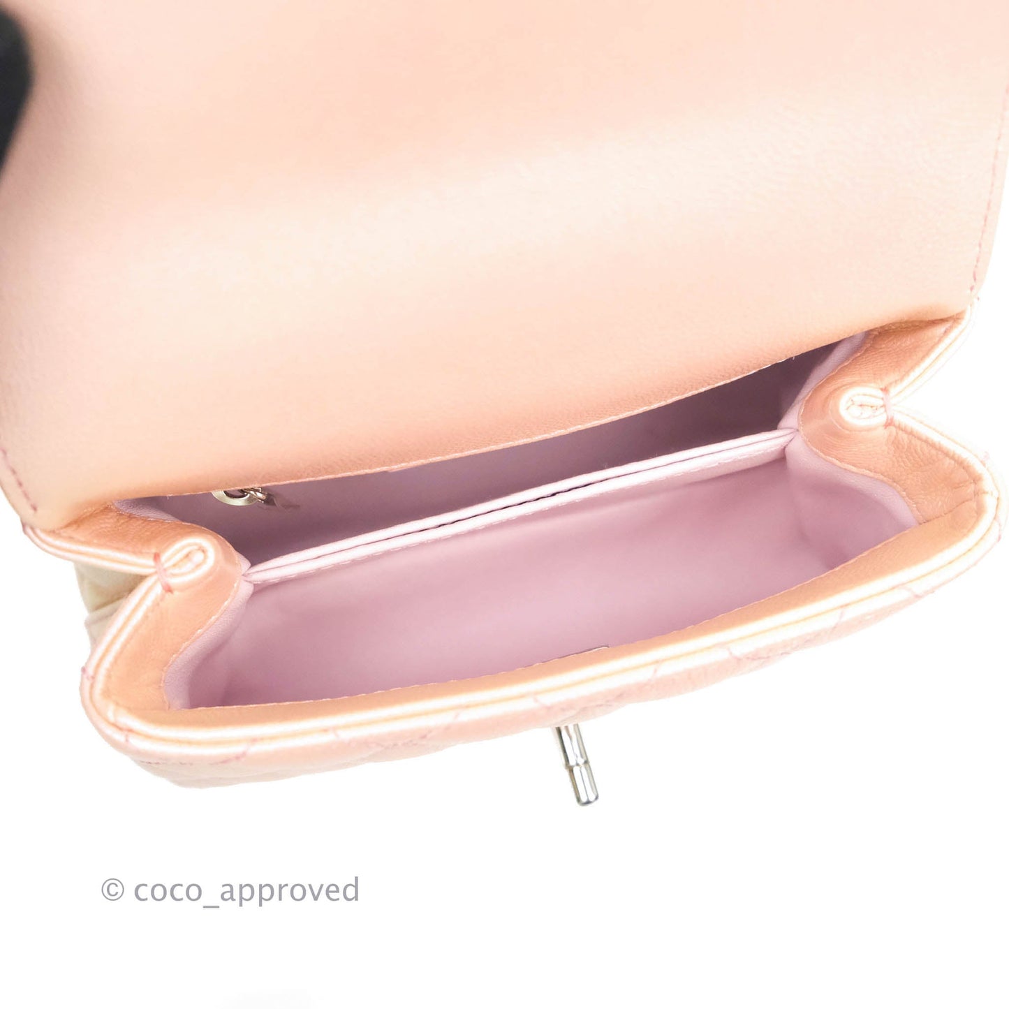 Chanel Extra Mini Coco Handle Iridescent Pink Caviar Rainbow Hardware