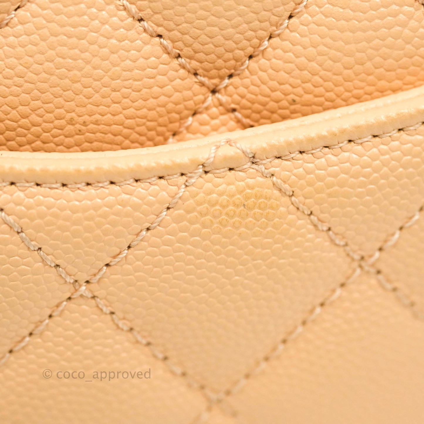 Chanel Mini Coco Handle Quilted Light Beige Pink Caviar Gold Hardware