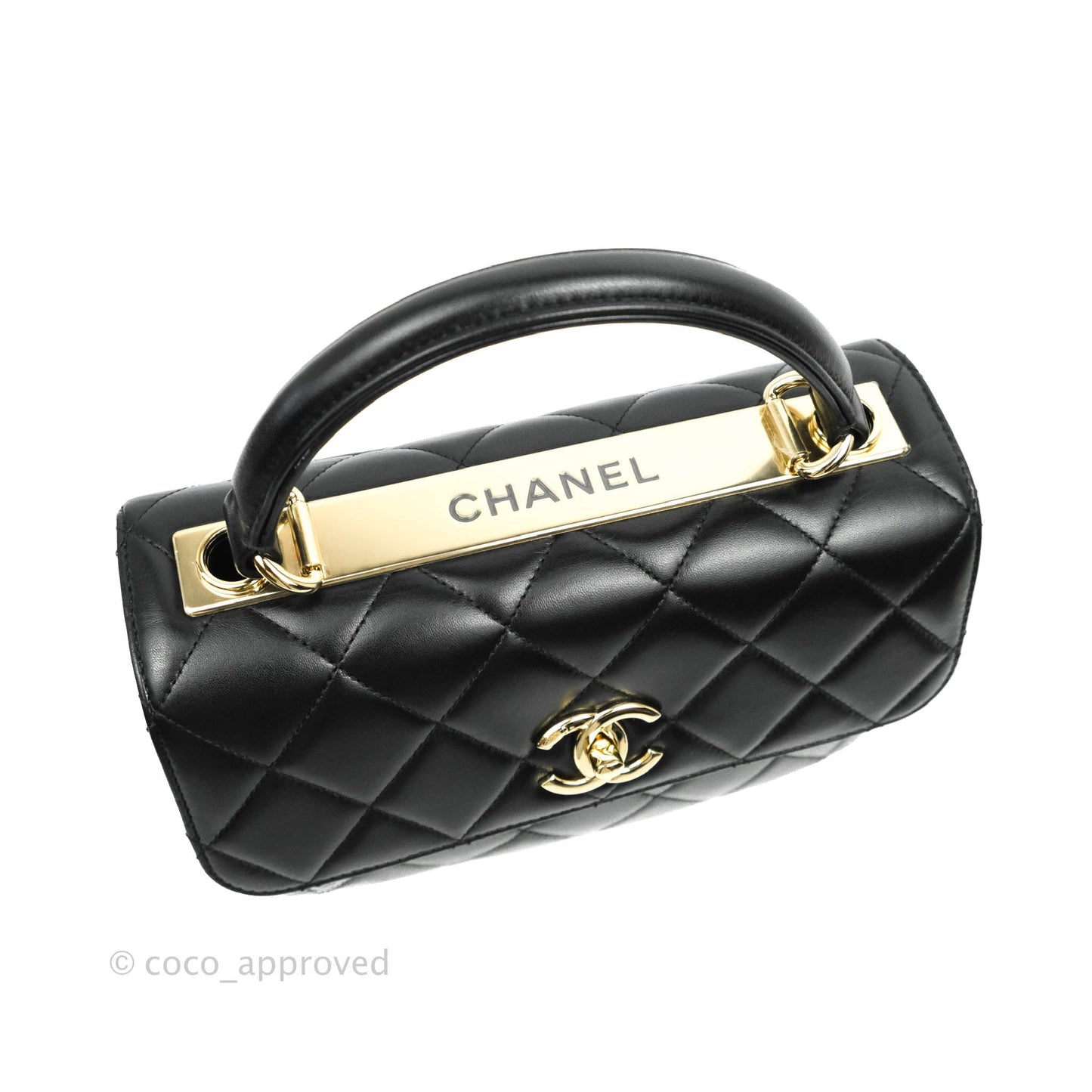 Chanel Small Trendy CC Black Lambskin Gold Hardware