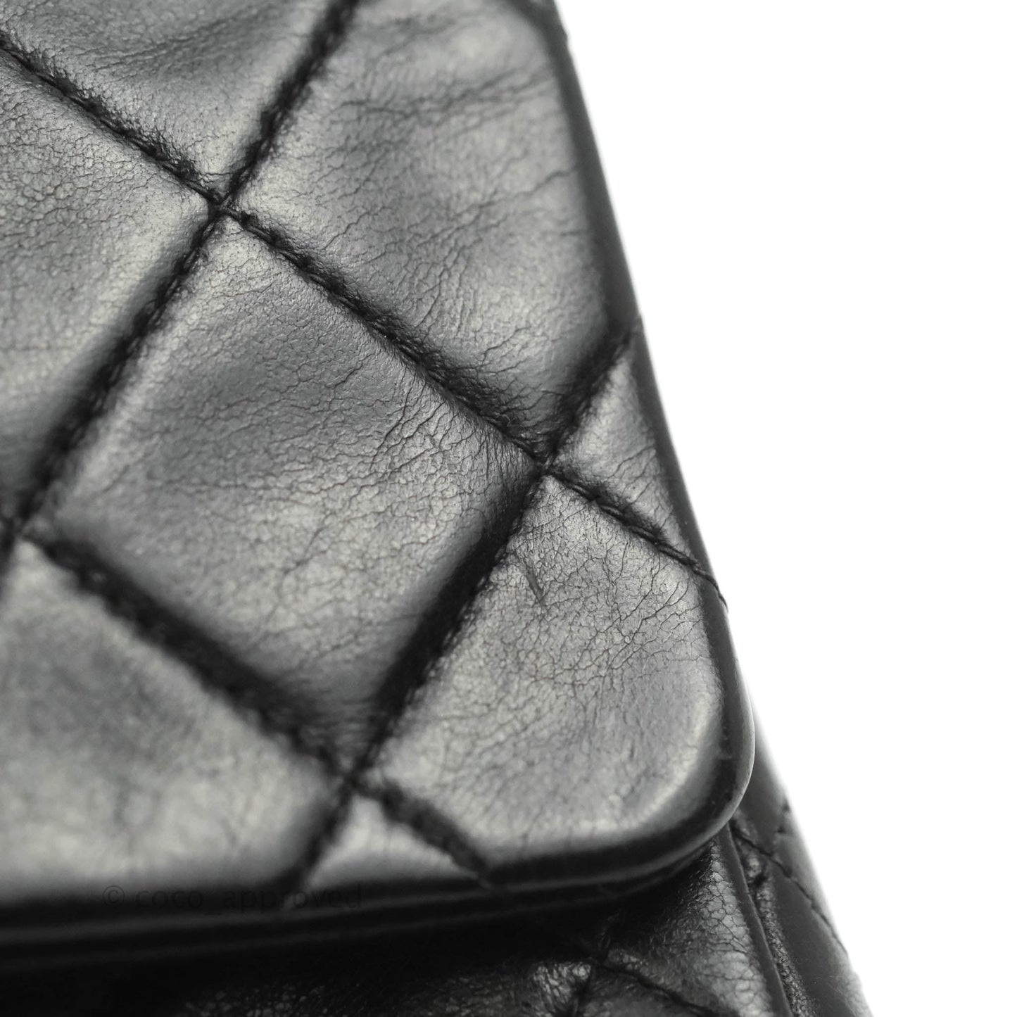 Chanel Vintage Classic M/L Medium Double Flap Bag Black Lambskin 24K Gold Hardware