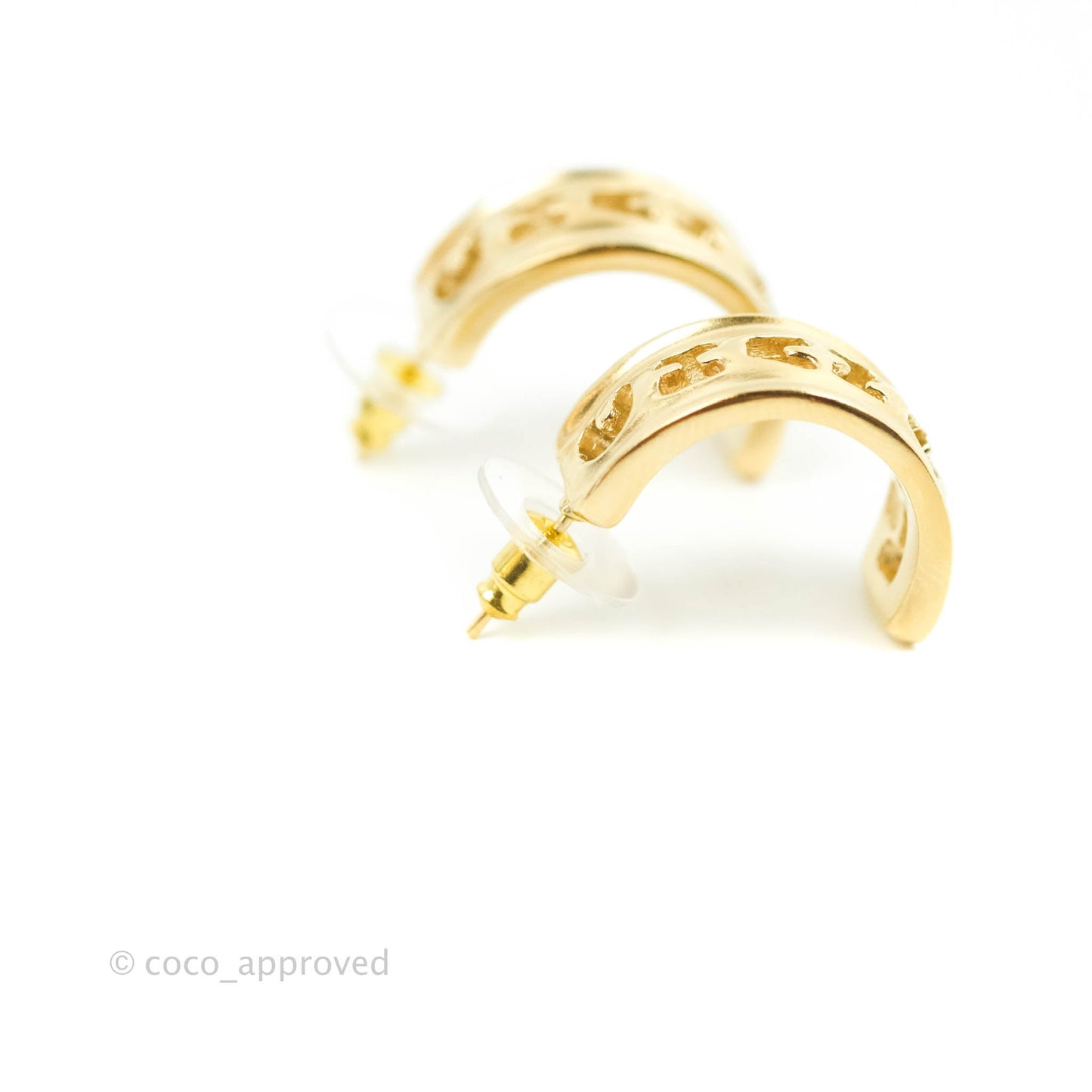 Chanel Hoop Earrings Gold Hardware 21K