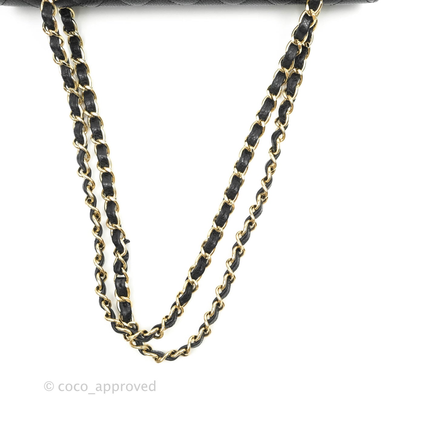 Chanel Classic M/L Medium Double Flap Black Caviar 24K Gold Hardware