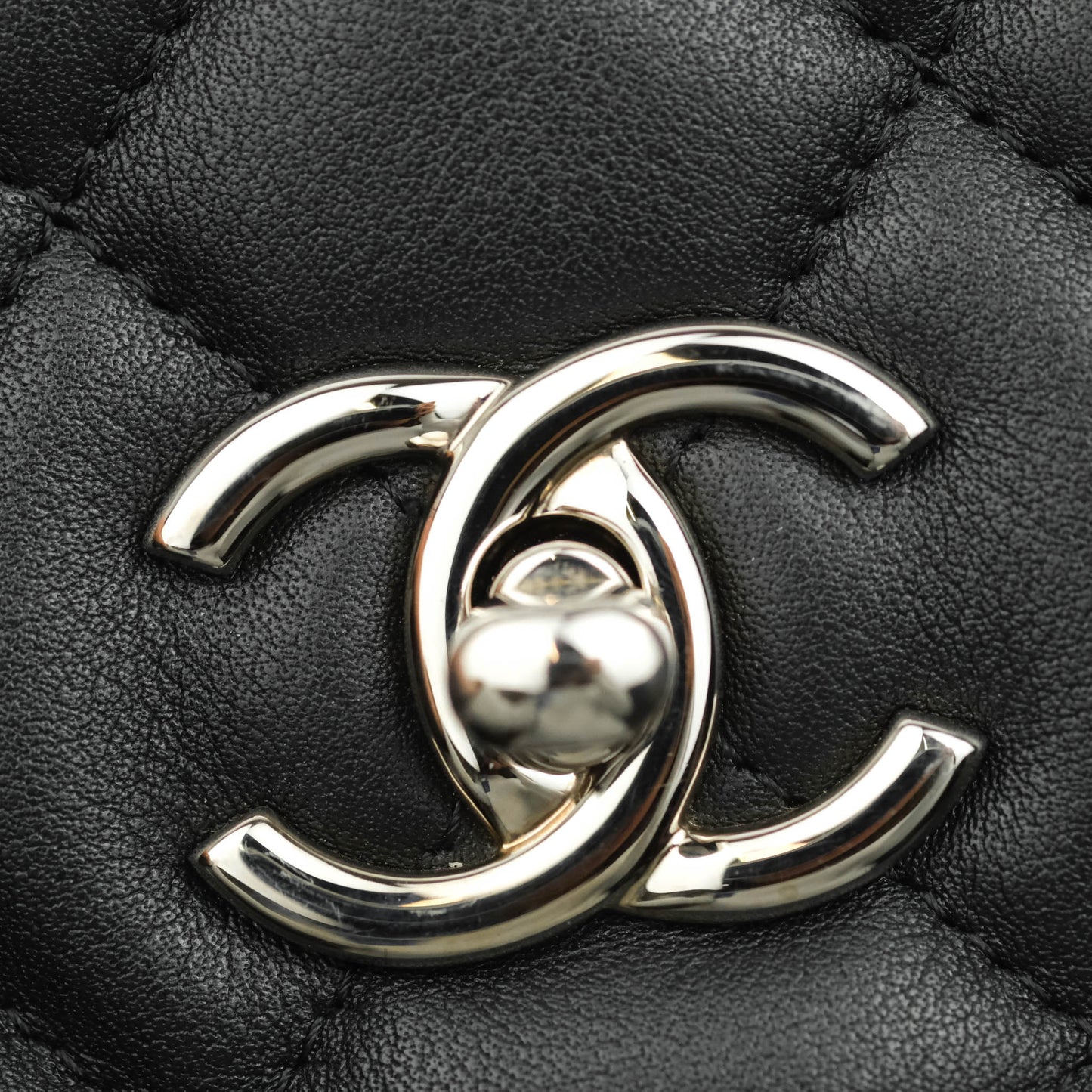 Chanel Quilted Timeless Tote Black Calfskin Silver Hardware