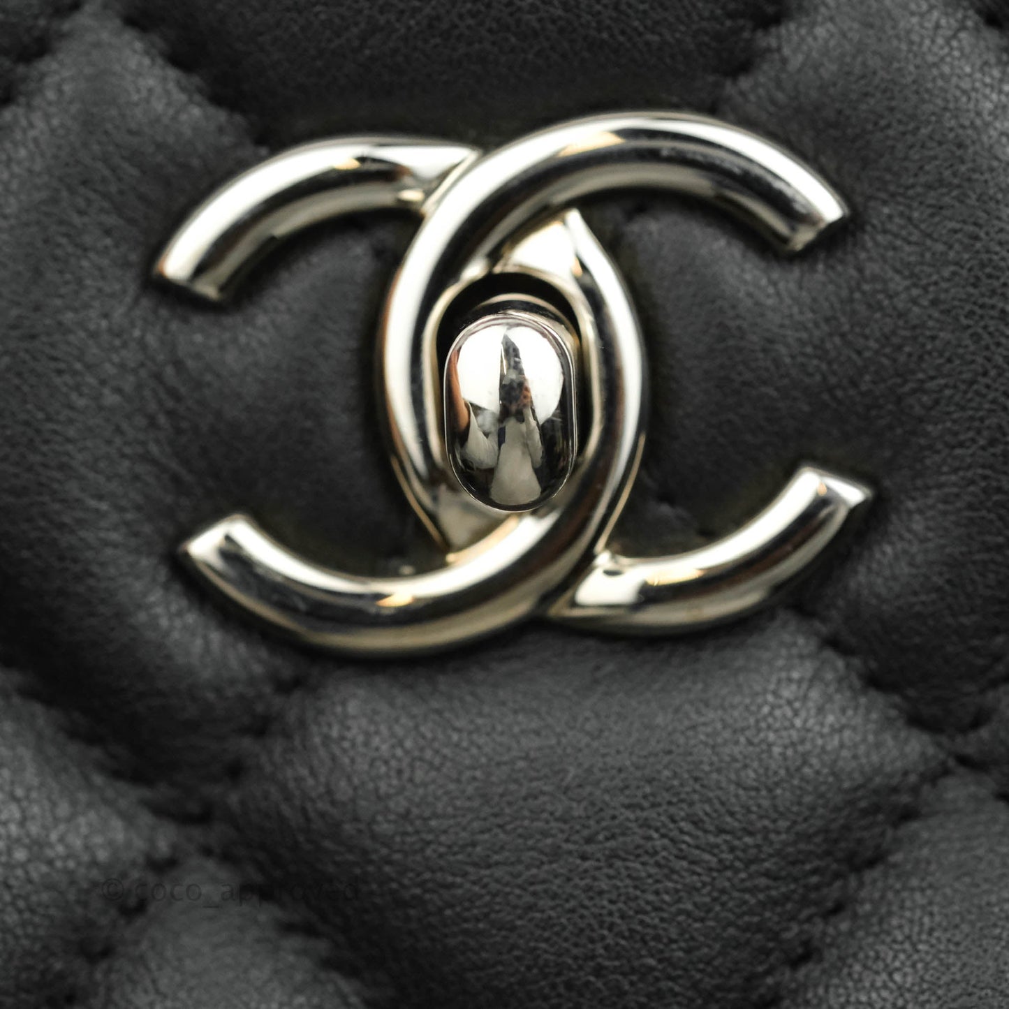 Chanel Quilted Timeless Tote Black Calfskin Silver Hardware