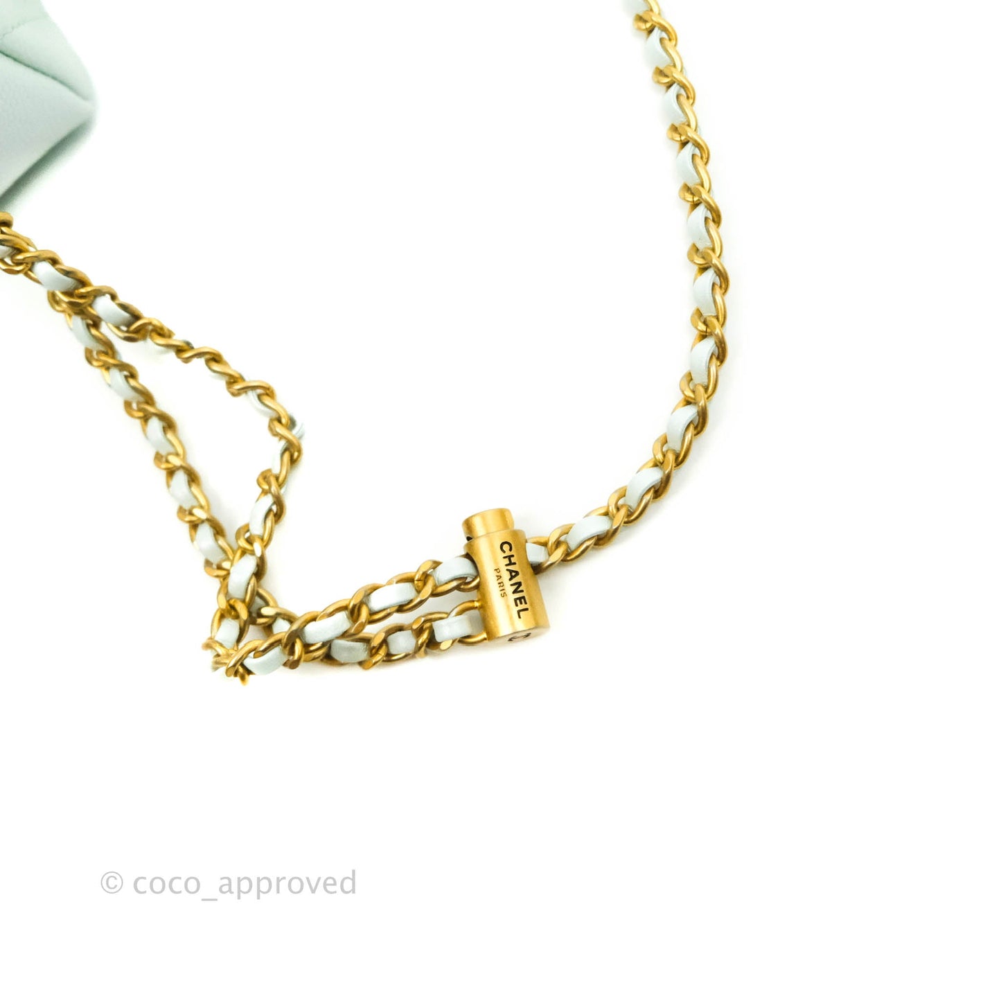 Chanel Quilted My Perfect Mini Iridescent Mint Green Caviar Aged Gold Hardware 21K