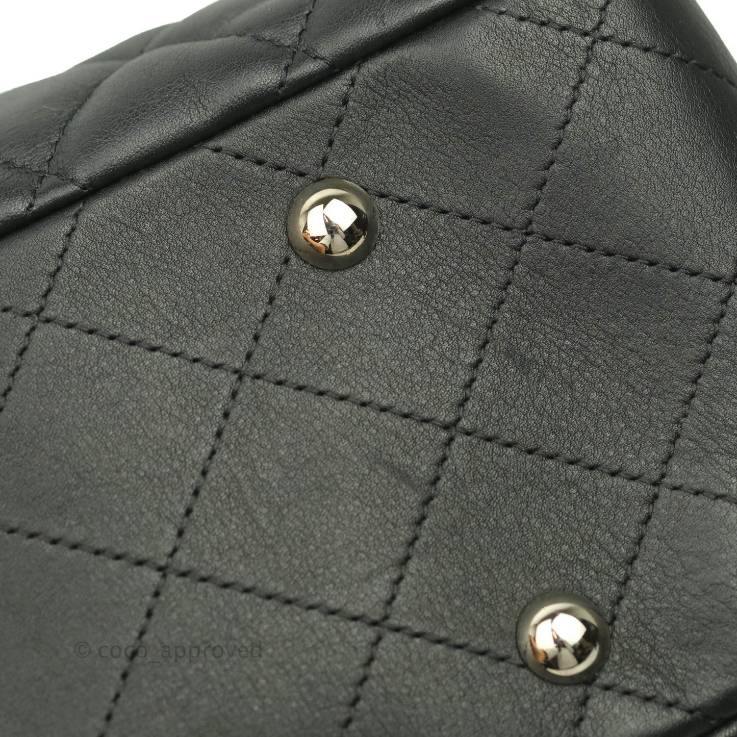 Chanel Quilted Timeless Tote Black Calfskin Silver Hardware