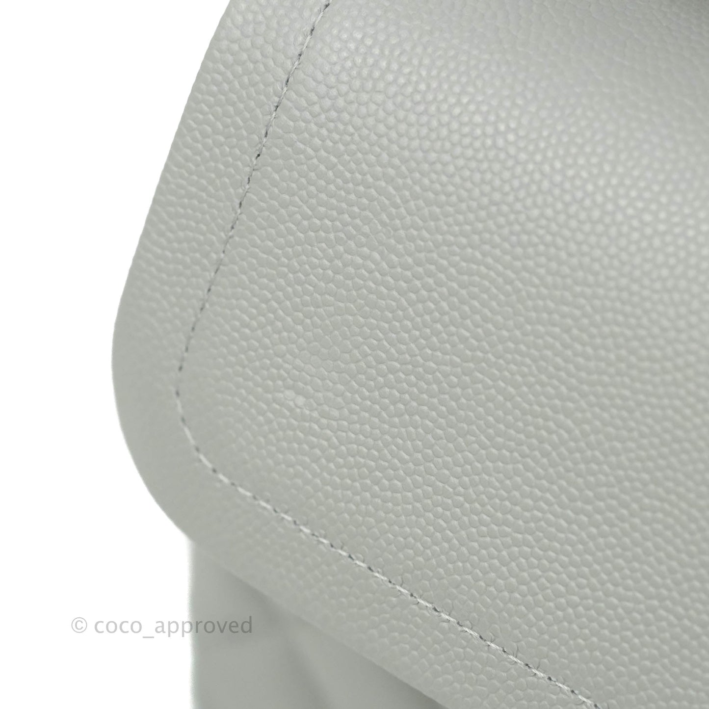 Chanel Classic M/L Medium Double Flap Grey Caviar Gold Hardware 21A
