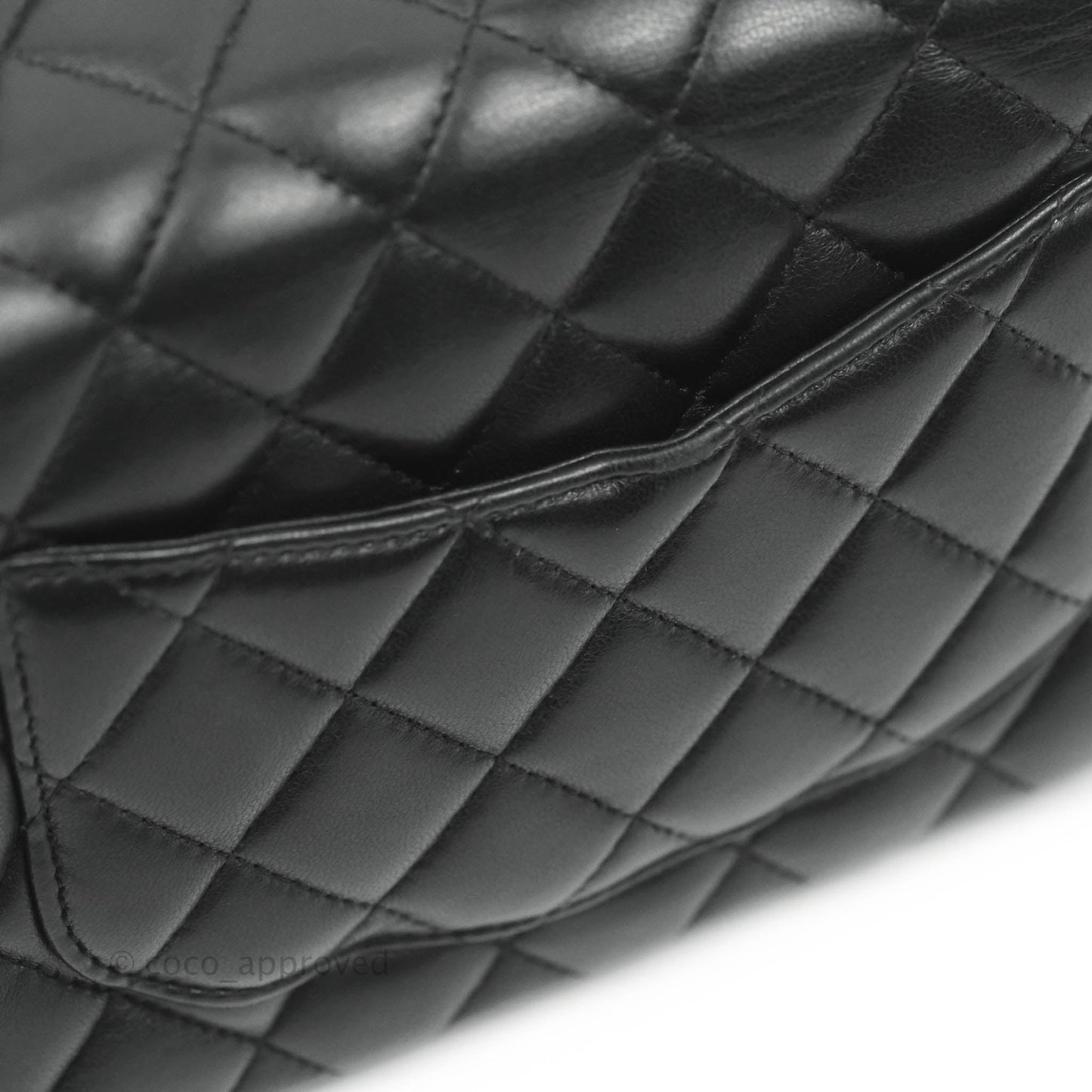 Chanel Mini Square Black Lambskin Silver Hardware