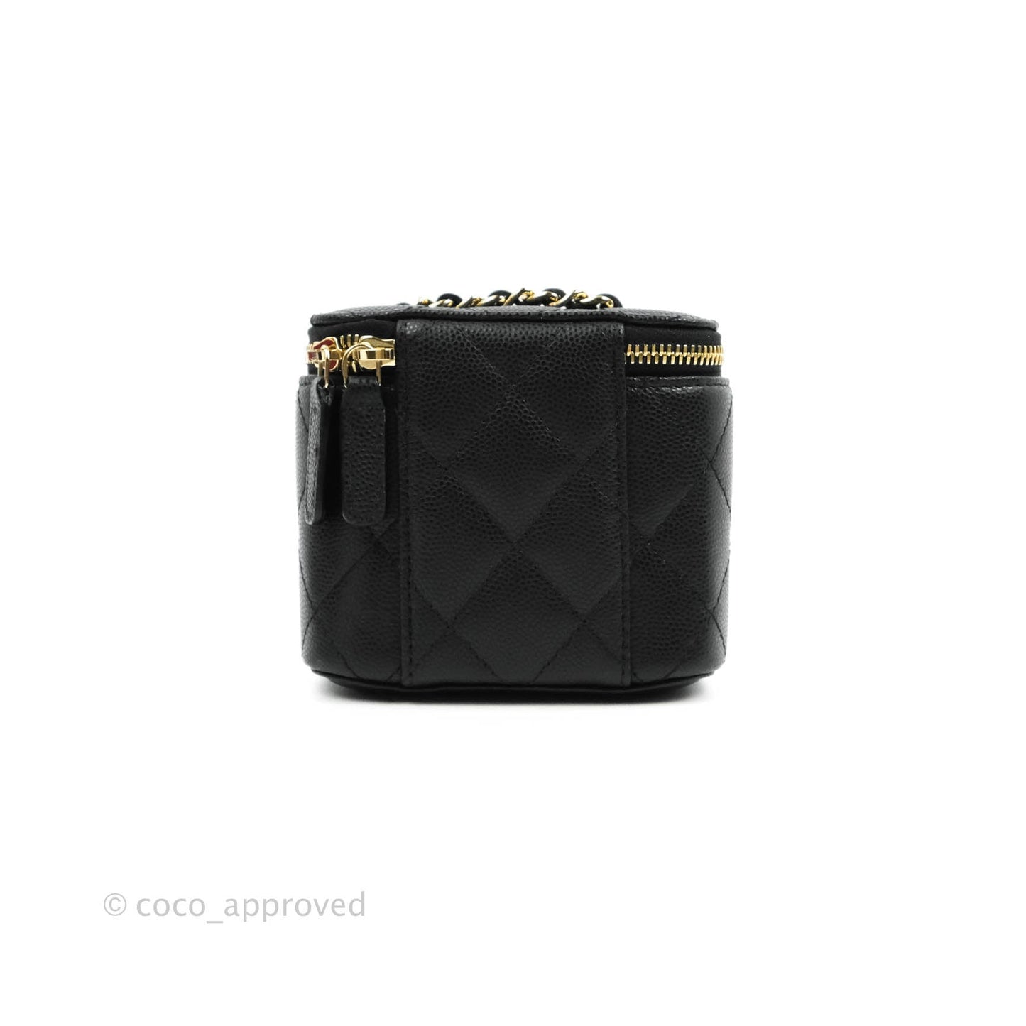 Chanel Classic Mini Vanity With Chain Black Caviar Gold Hardware