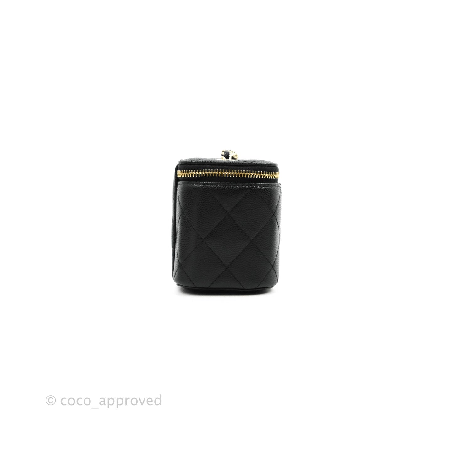 Chanel Classic Mini Vanity With Chain Black Caviar Gold Hardware