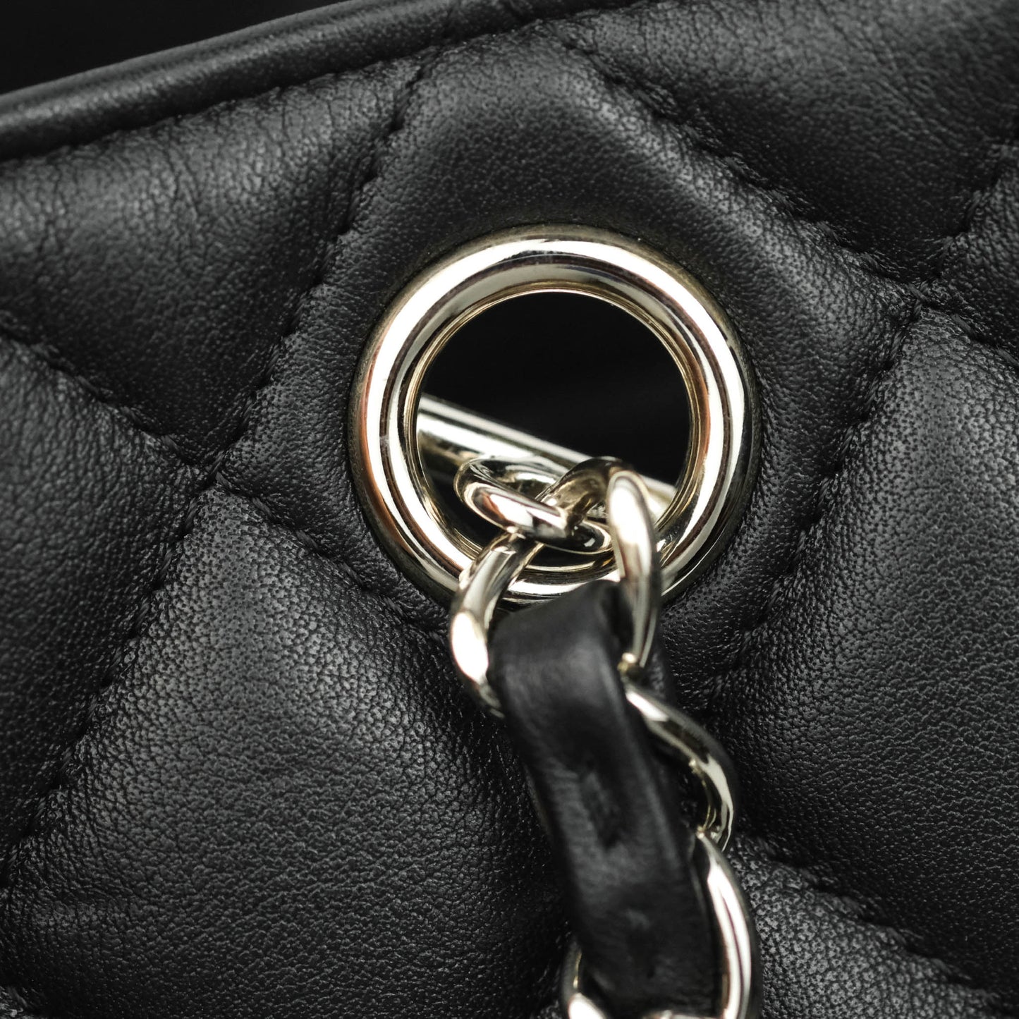 Chanel Quilted Timeless Tote Black Calfskin Silver Hardware