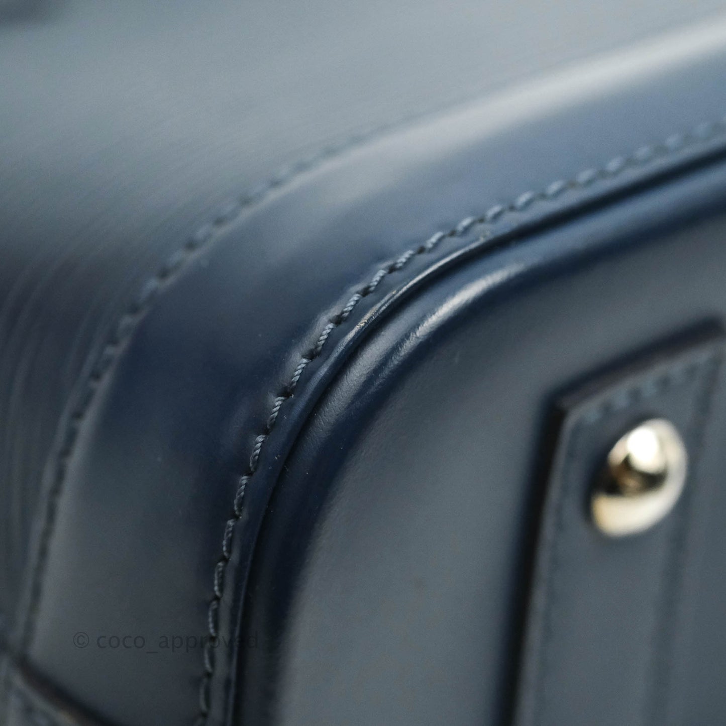 Louis Vuitton Epi Alma BB Navy Silver Hardware
