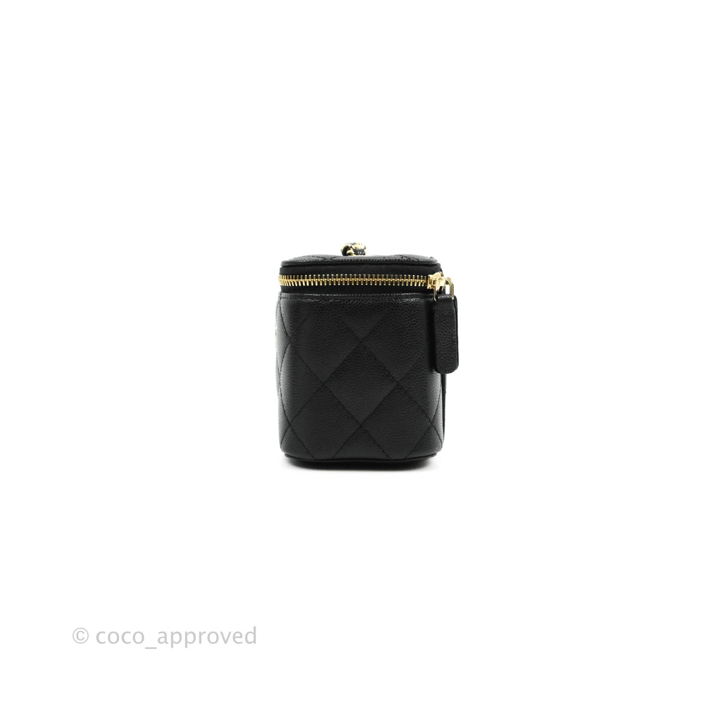 Chanel Classic Mini Vanity With Chain Black Caviar Gold Hardware