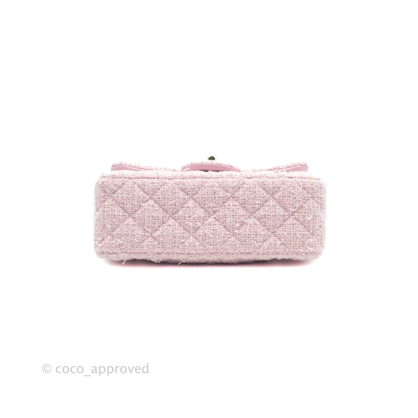 Chanel Quilted Mini Rectangular Flap Pink Tweed Gold Hardware