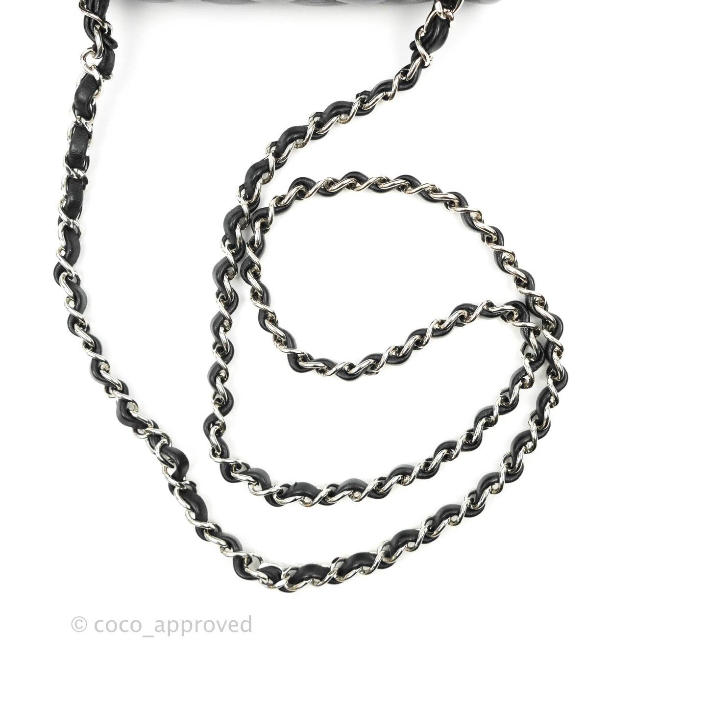 Chanel Mini Square Black Lambskin Silver Hardware