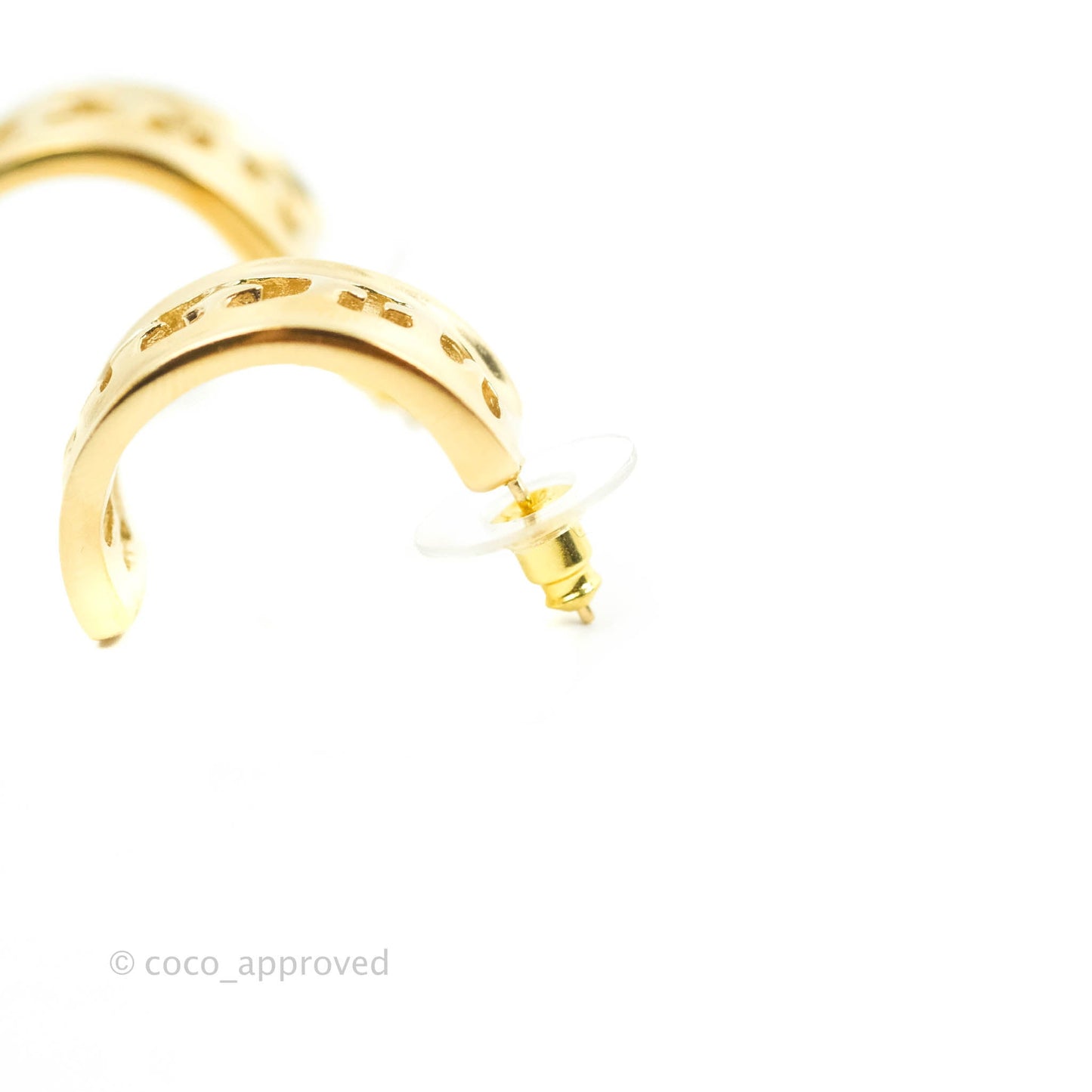 Chanel Hoop Earrings Gold Hardware 21K