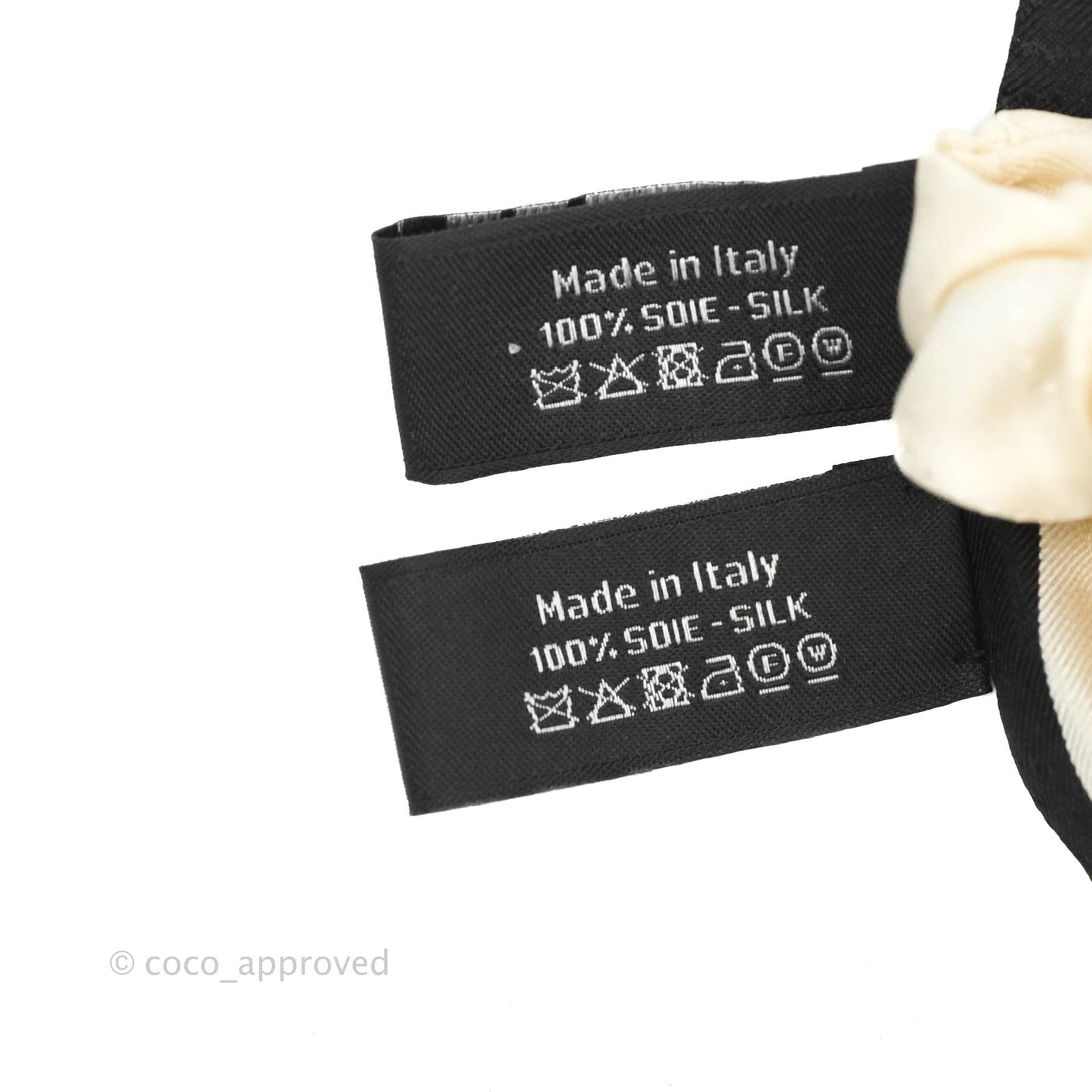 Chanel Bow Silk Hair Accessory Ivory & Black